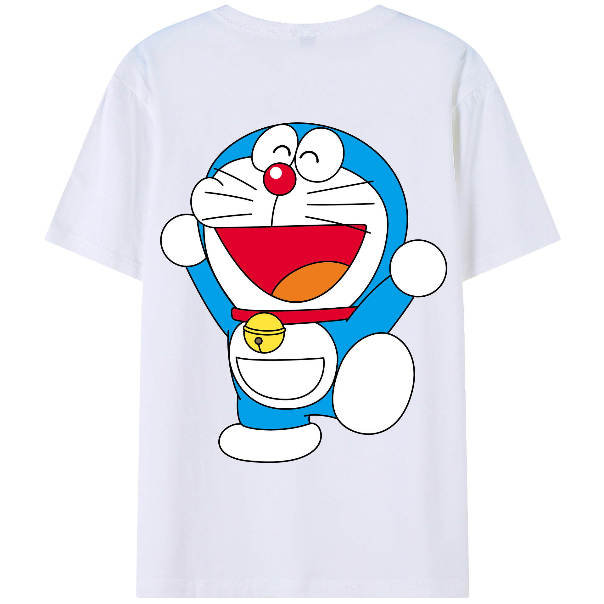 （画像用） ドラえもん Doraemon 綿100％ メンズ半袖Tシャツ（バックプリント） 通気性