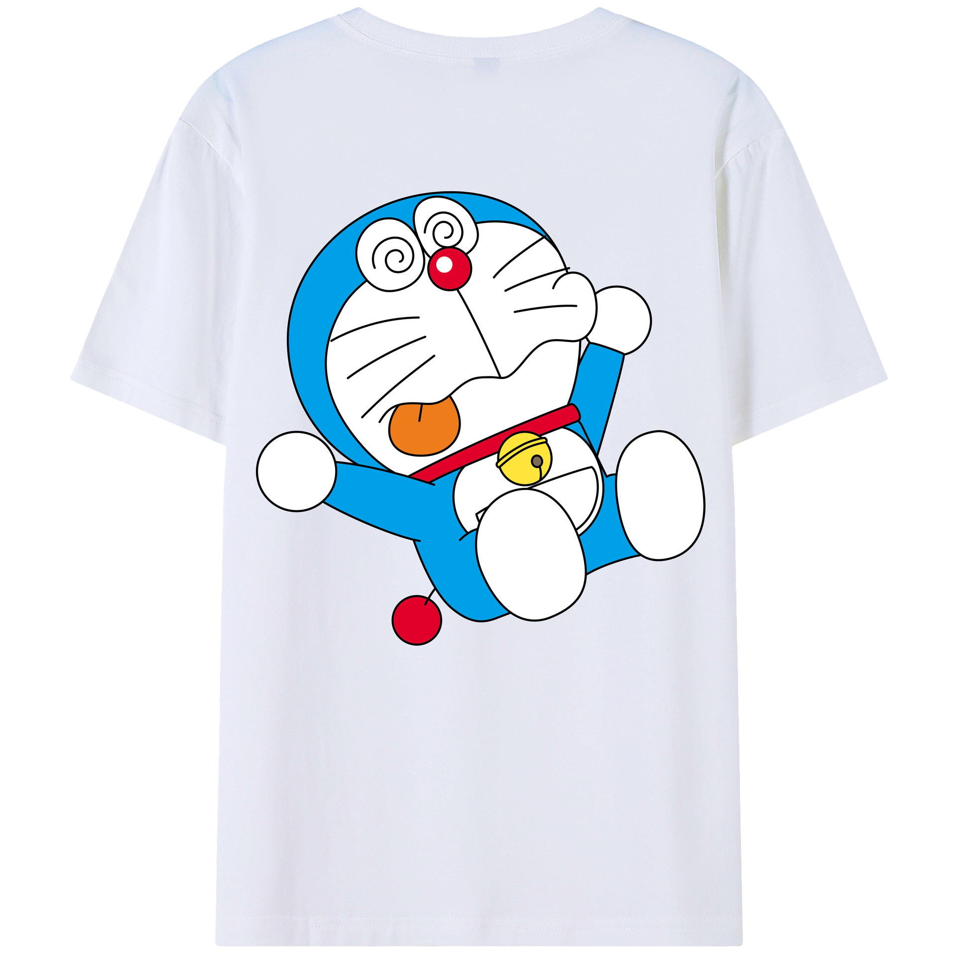 （画像用） ドラえもん Doraemon 綿100％ メンズ半袖Tシャツ（バックプリント） 通気性