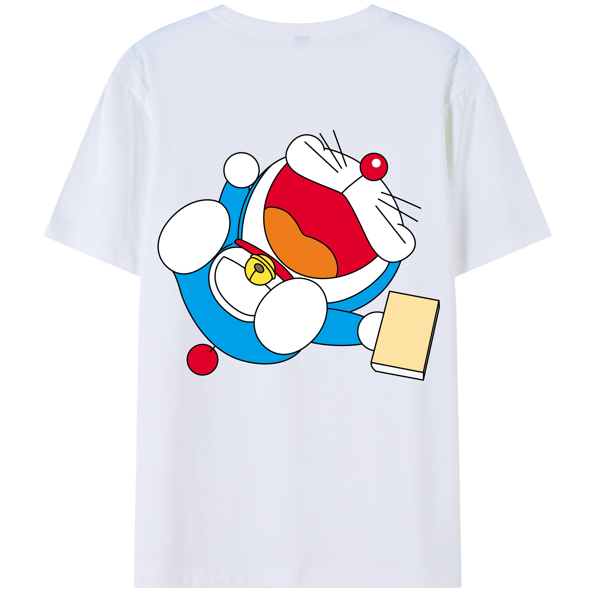（画像用） ドラえもん Doraemon 綿100％ メンズ半袖Tシャツ（バックプリント） 通気性