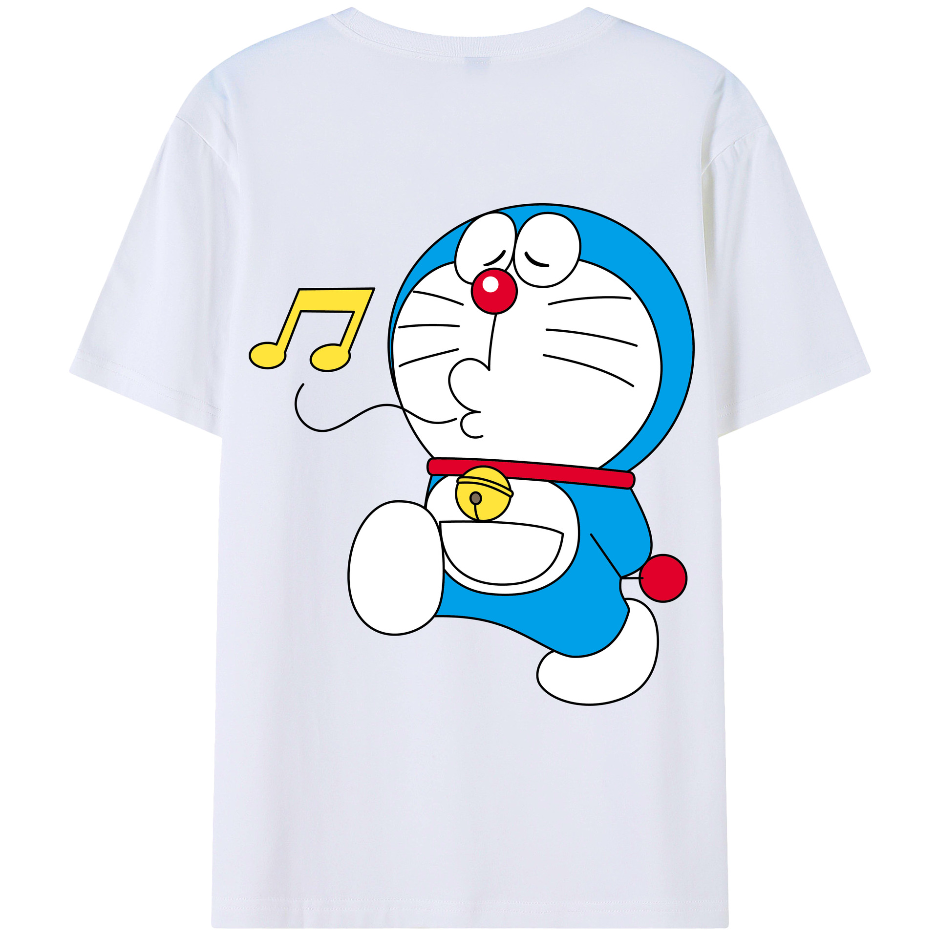 （画像用） ドラえもん Doraemon 綿100％ メンズ半袖Tシャツ（バックプリント） 通気性