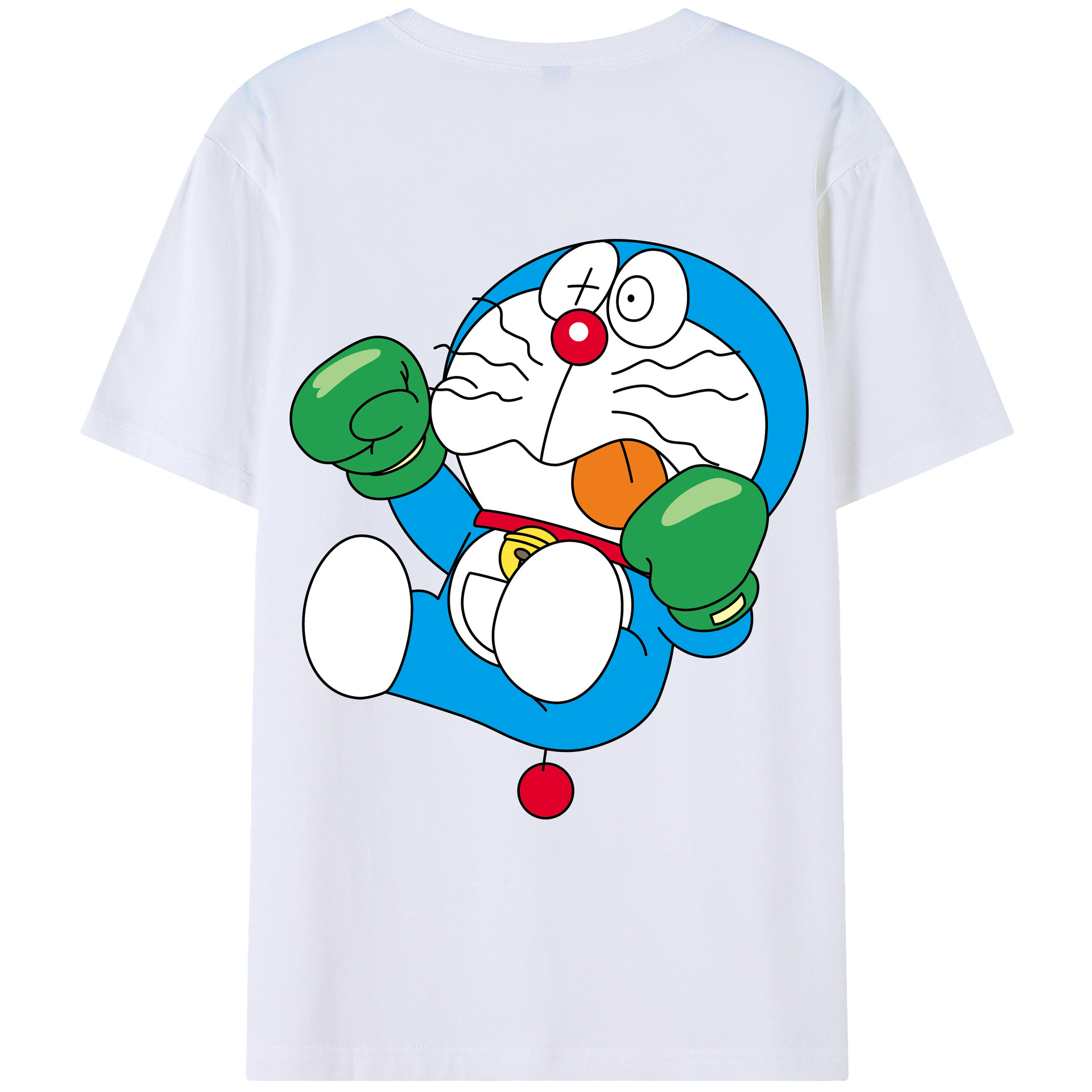 （画像用） ドラえもん Doraemon 綿100％ メンズ半袖Tシャツ（バックプリント） 通気性