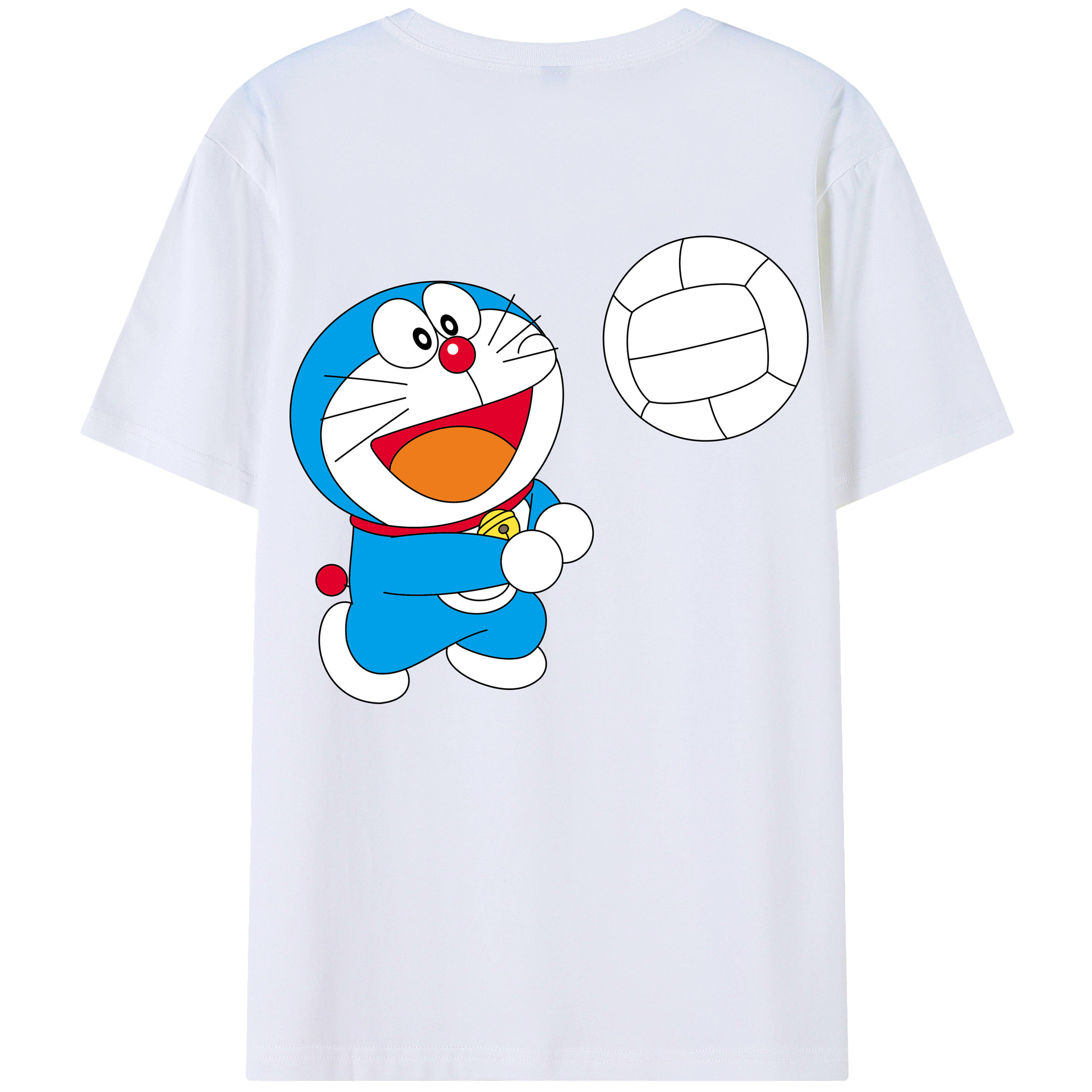 （画像用） ドラえもん Doraemon 綿100％ メンズ半袖Tシャツ（バックプリント） 通気性