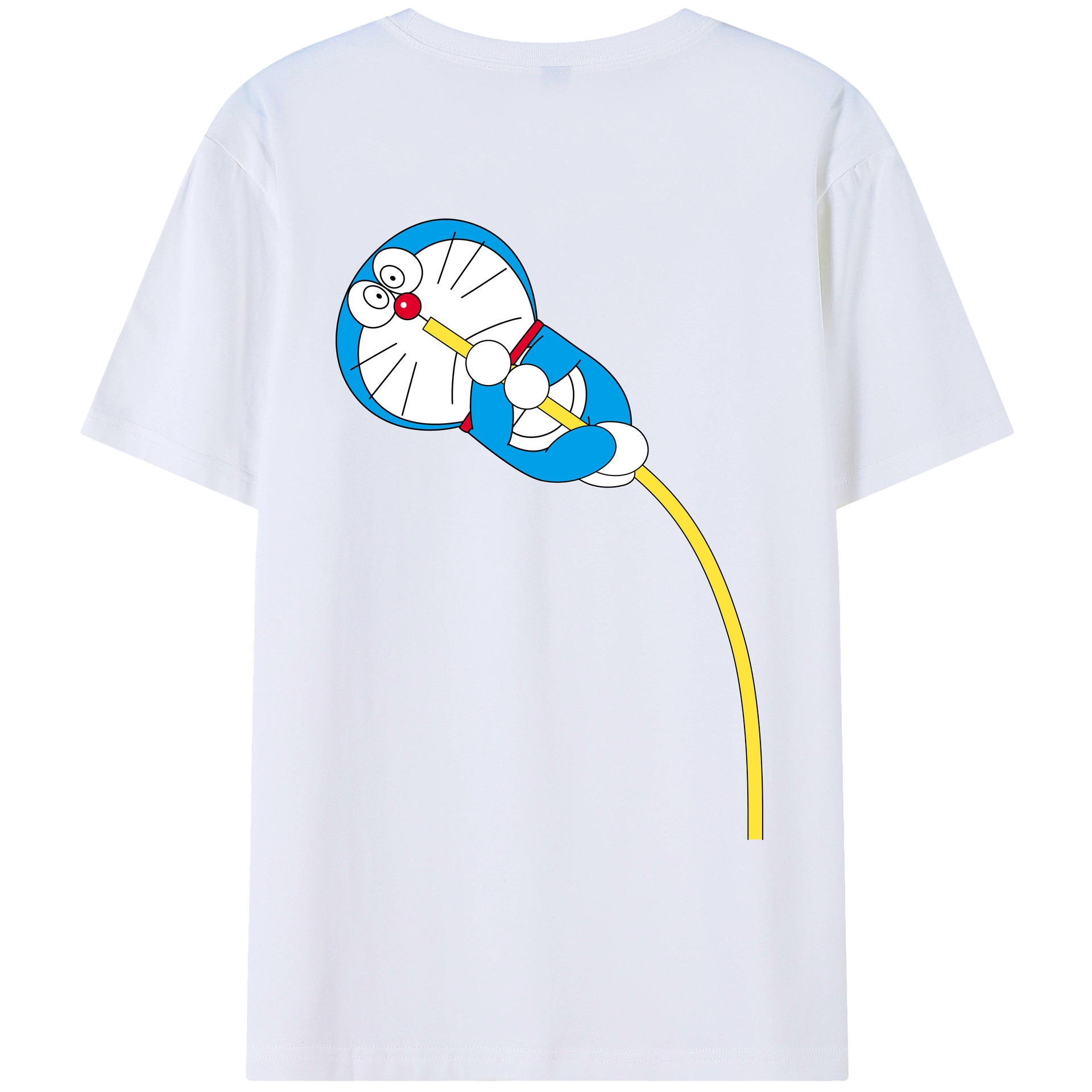 （画像用） ドラえもん Doraemon 綿100％ メンズ半袖Tシャツ（バックプリント） 通気性