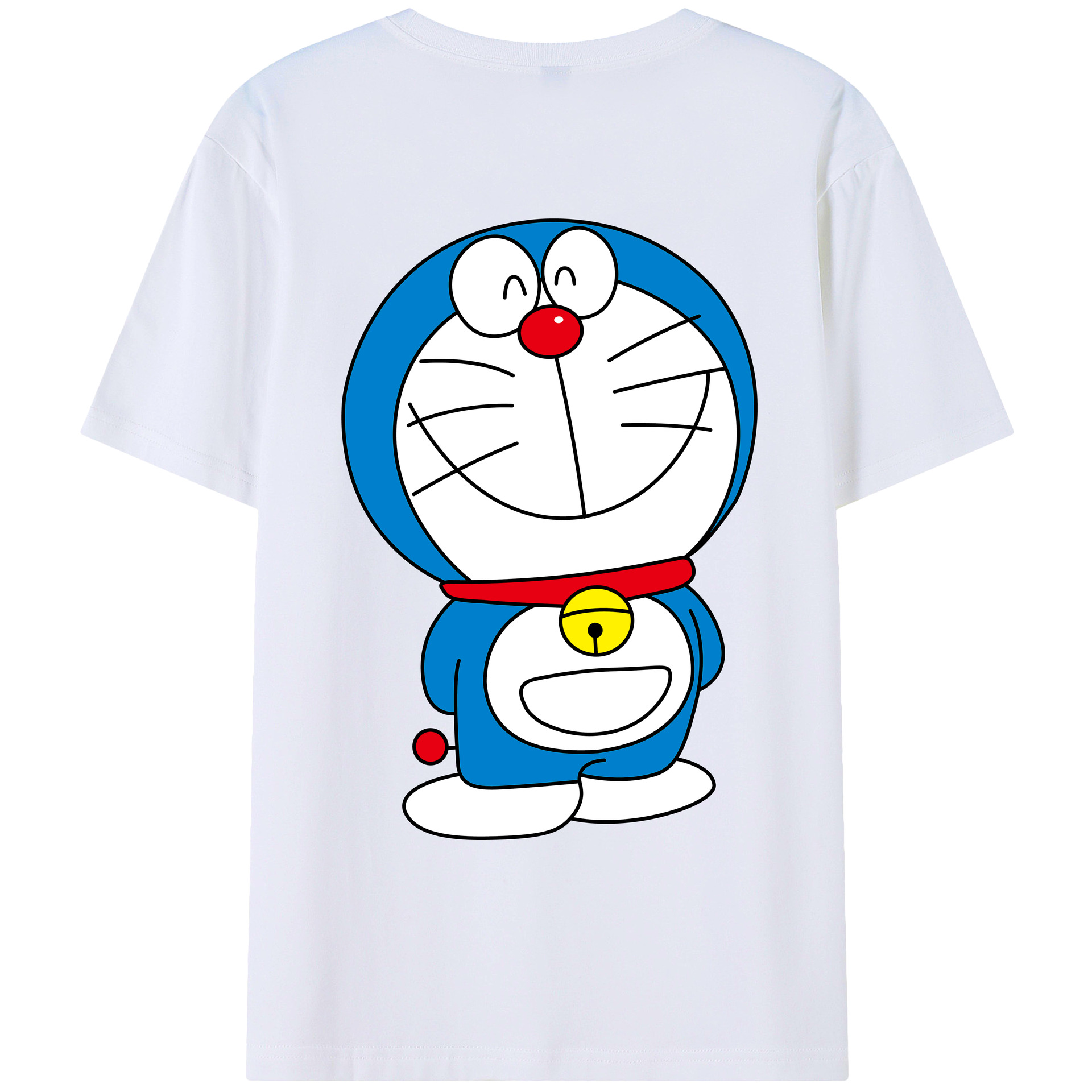 （画像用） ドラえもん Doraemon 綿100％ メンズ半袖Tシャツ（バックプリント） 通気性