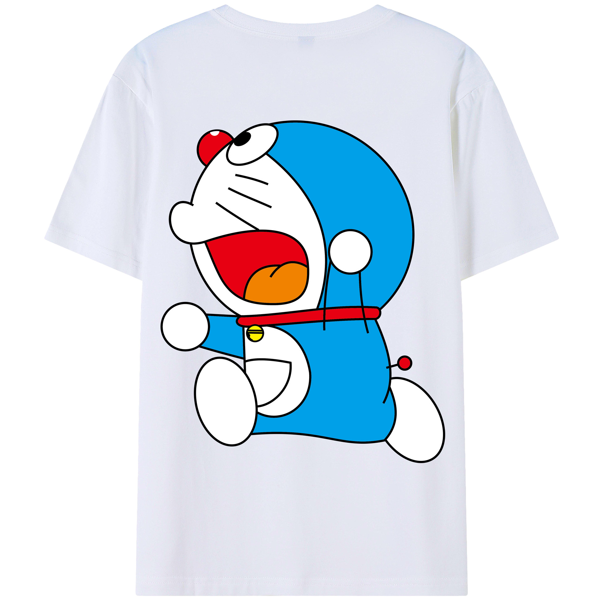 （画像用） ドラえもん Doraemon 綿100％ メンズ半袖Tシャツ（バックプリント） 通気性