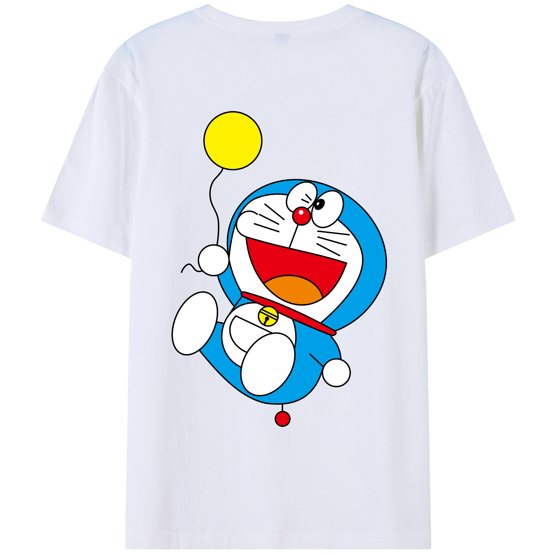 （画像用） ドラえもん Doraemon 綿100％ メンズ半袖Tシャツ（バックプリント） 通気性