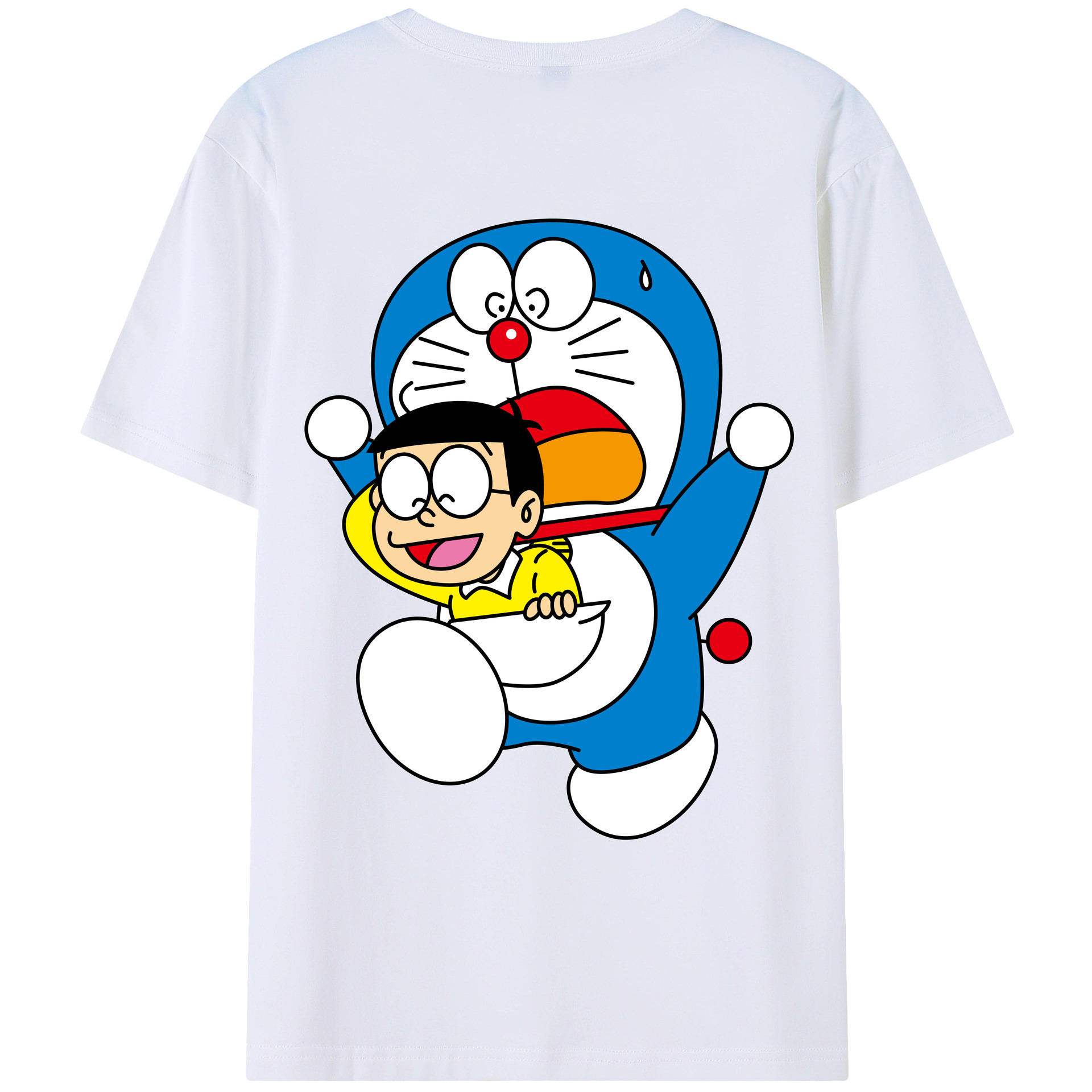 （画像用） ドラえもん Doraemon 綿100％ メンズ半袖Tシャツ（バックプリント） 通気性