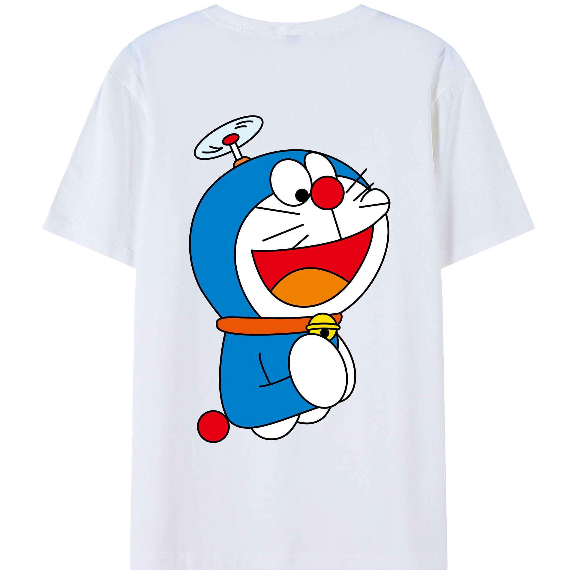 （画像用） ドラえもん Doraemon 綿100％ メンズ半袖Tシャツ（バックプリント） 通気性