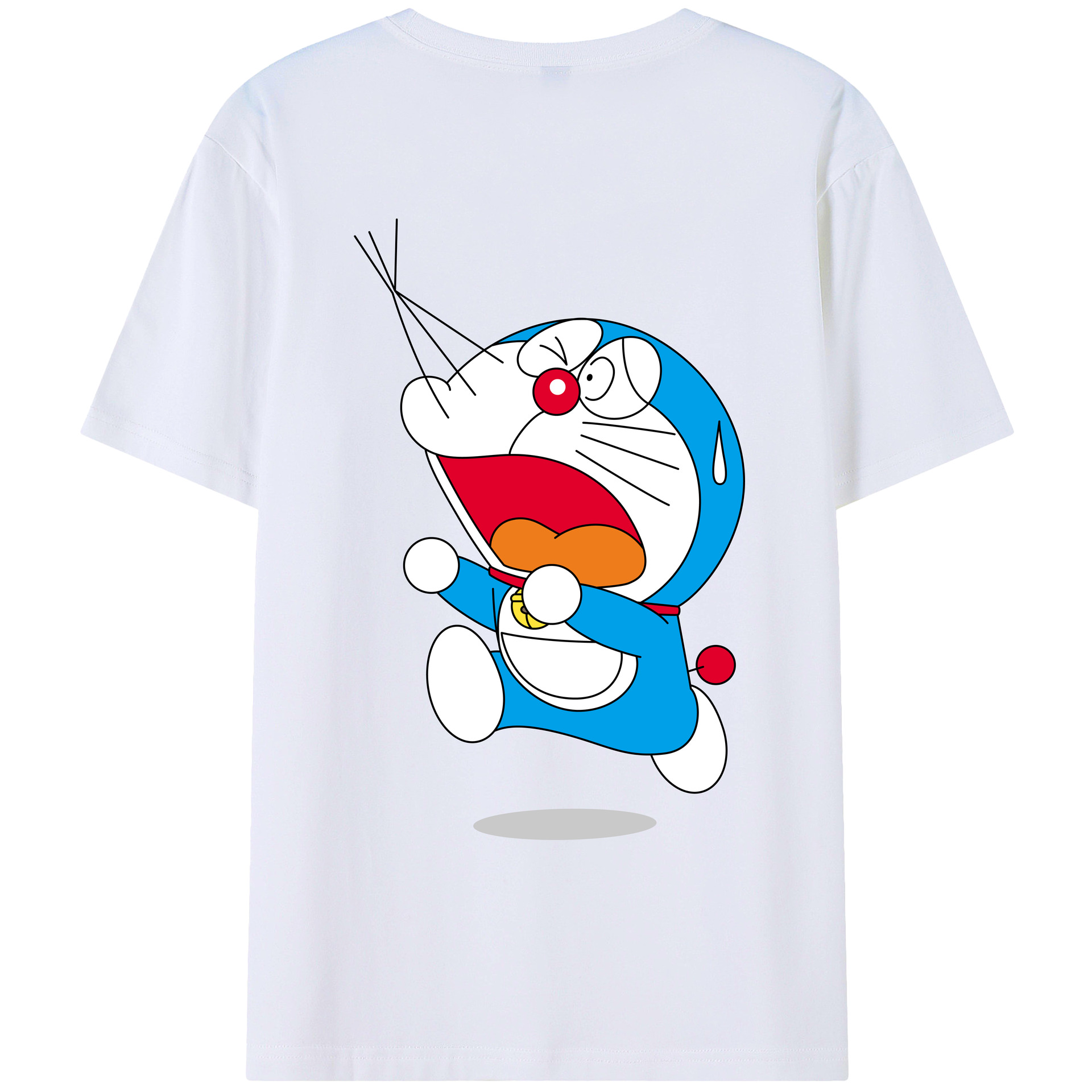 （画像用） ドラえもん Doraemon 綿100％ メンズ半袖Tシャツ（バックプリント） 通気性