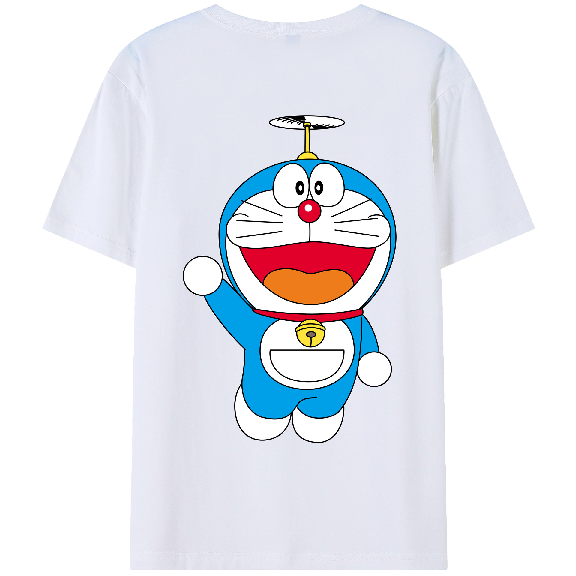 （画像用） ドラえもん Doraemon 綿100％ メンズ半袖Tシャツ（バックプリント） 通気性