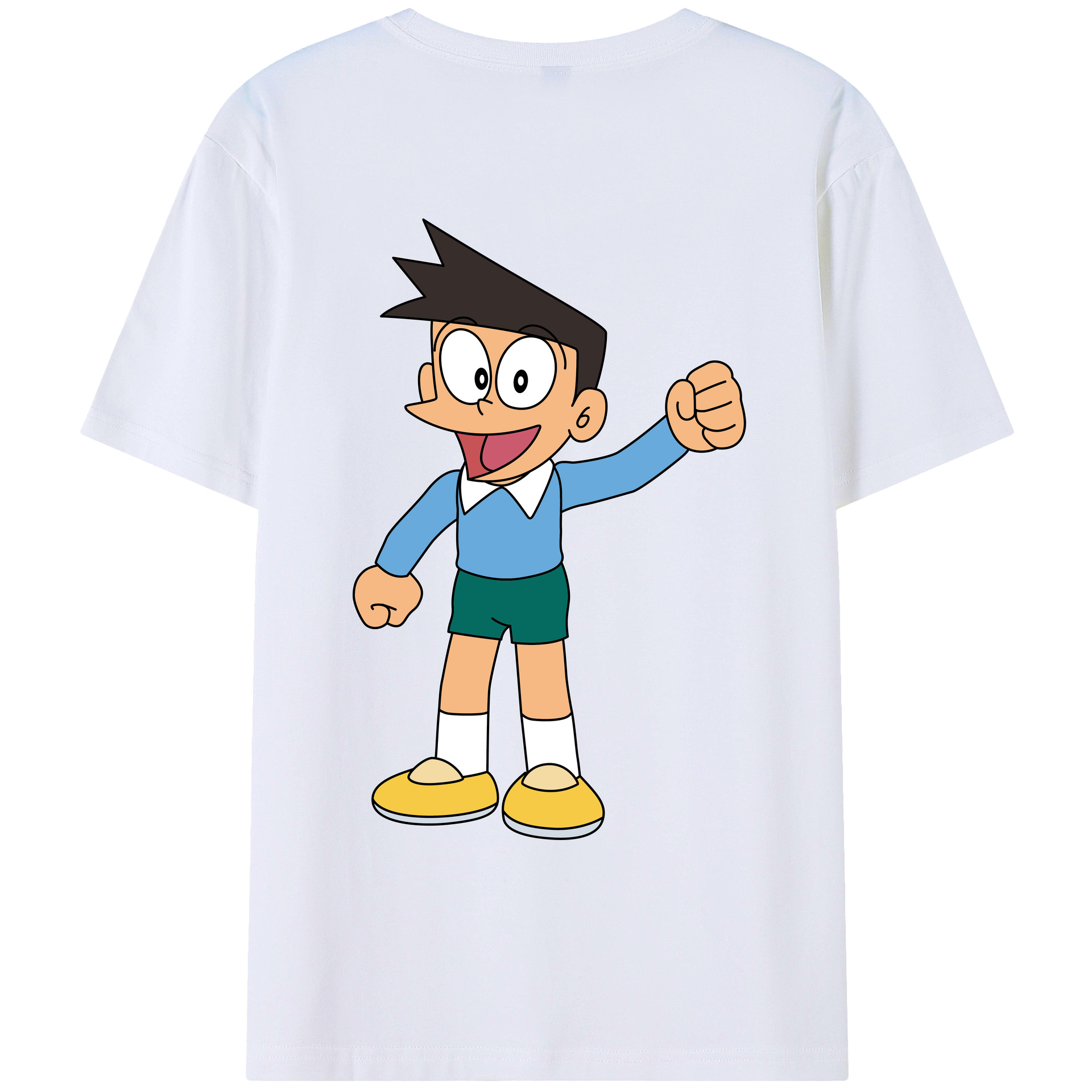 （画像用） ドラえもん 骨川 スネ夫 Doraemon Honekawa Suneo 綿100％ メンズ半袖Tシャツ（バックプリント） 通気性
