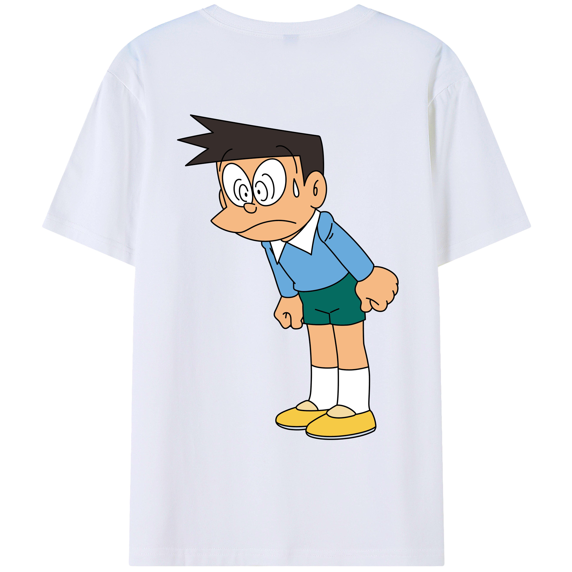 （画像用） ドラえもん 骨川 スネ夫 Doraemon Honekawa Suneo 綿100％ メンズ半袖Tシャツ（バックプリント） 通気性