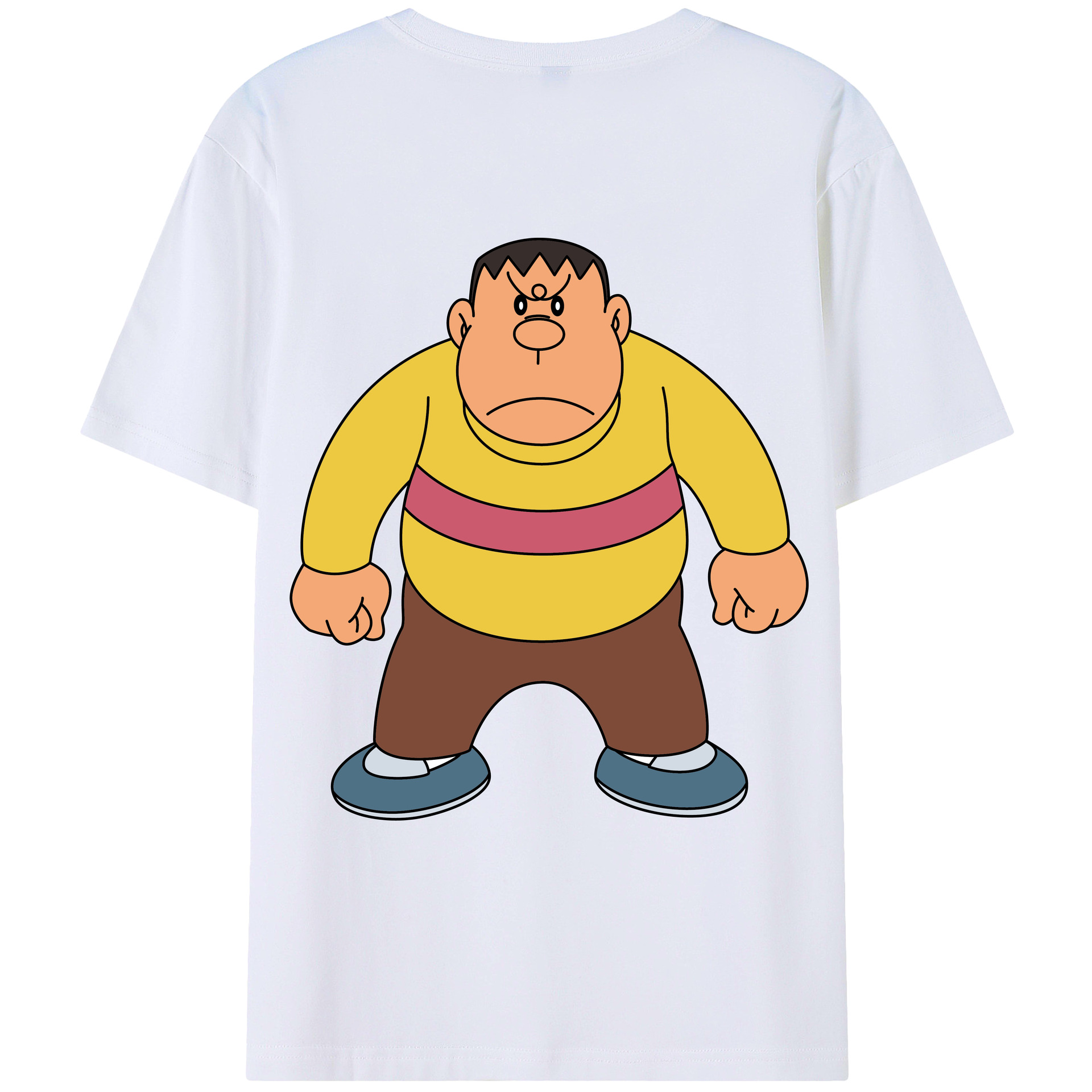 （画像用） ドラえもん 剛田武 Doraemon Gouta Takeshi 綿100％ メンズ半袖Tシャツ（バックプリント） 通気性