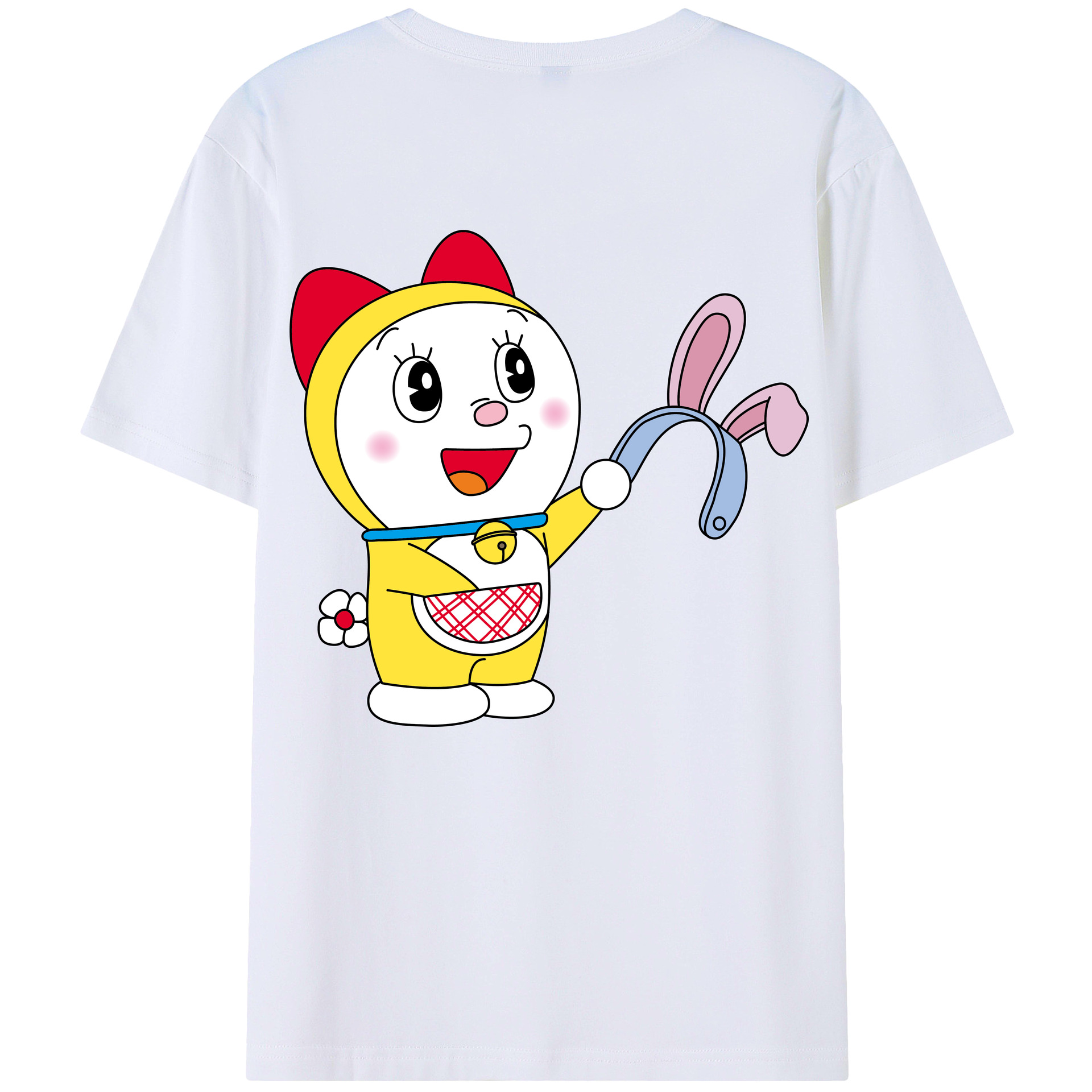 （画像用） ドラえもん ドラミ Doraemon Dorami 綿100％ メンズ半袖Tシャツ（バックプリント） 通気性