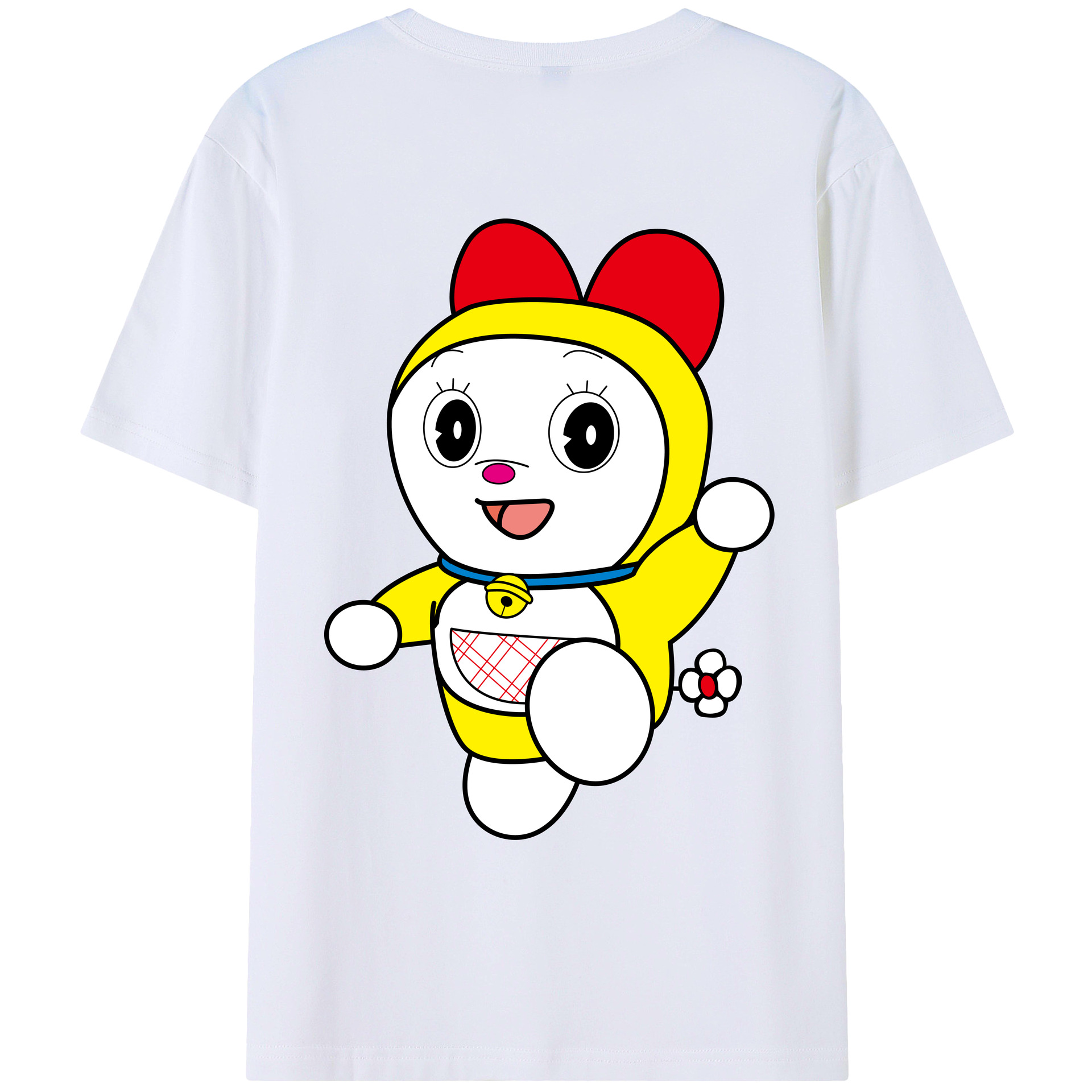 （画像用） ドラえもん ドラミ Doraemon Dorami 綿100％ メンズ半袖Tシャツ（バックプリント） 通気性