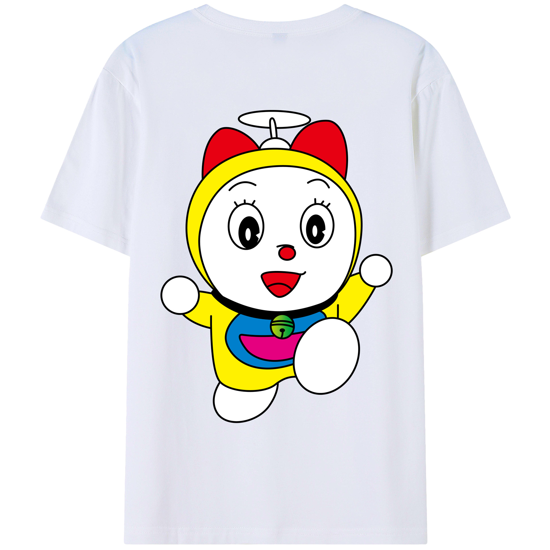 （画像用） ドラえもん ドラミ Doraemon Dorami 綿100％ メンズ半袖Tシャツ（バックプリント） 通気性