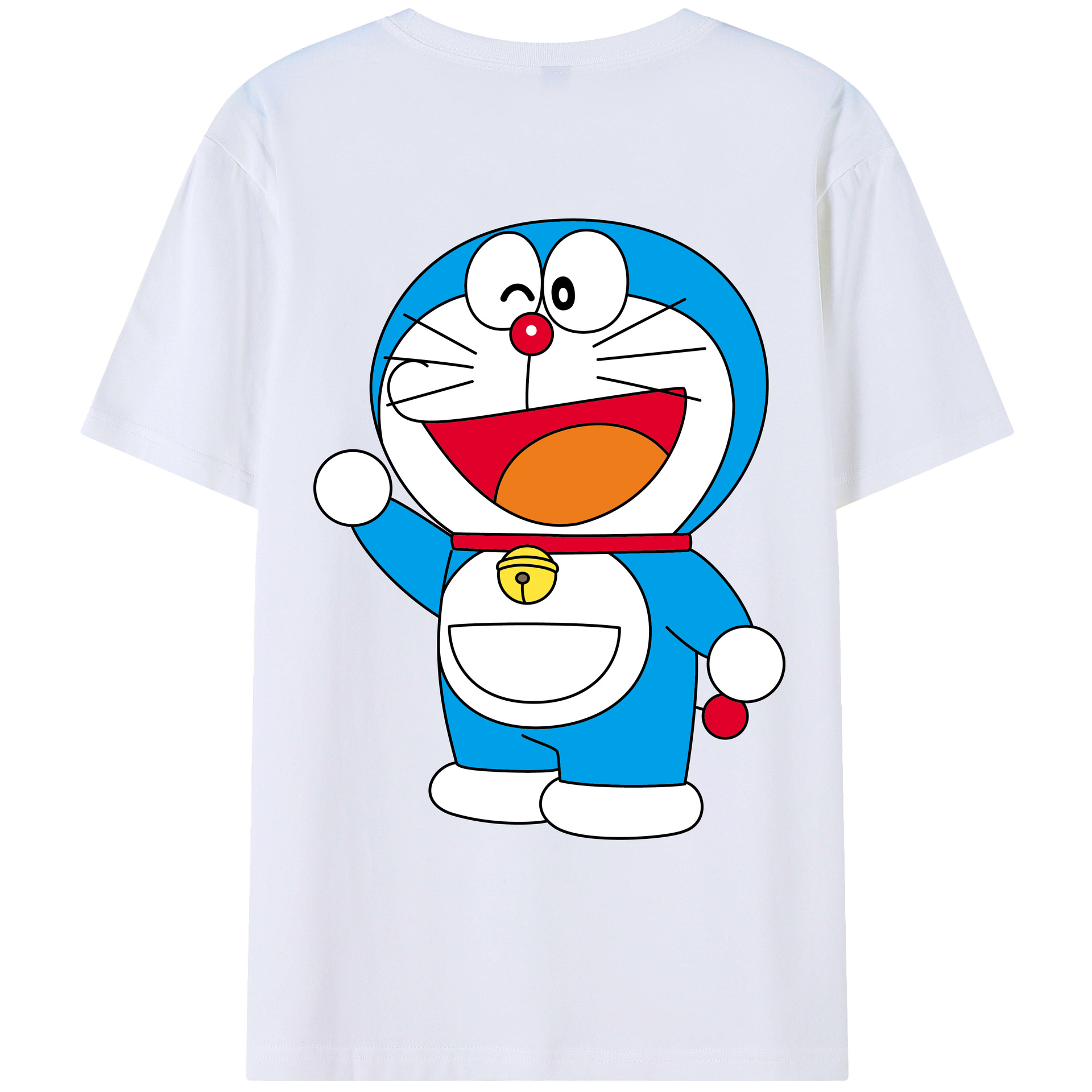 （画像用） ドラえもん Doraemon 綿100％ メンズ半袖Tシャツ（バックプリント） 通気性