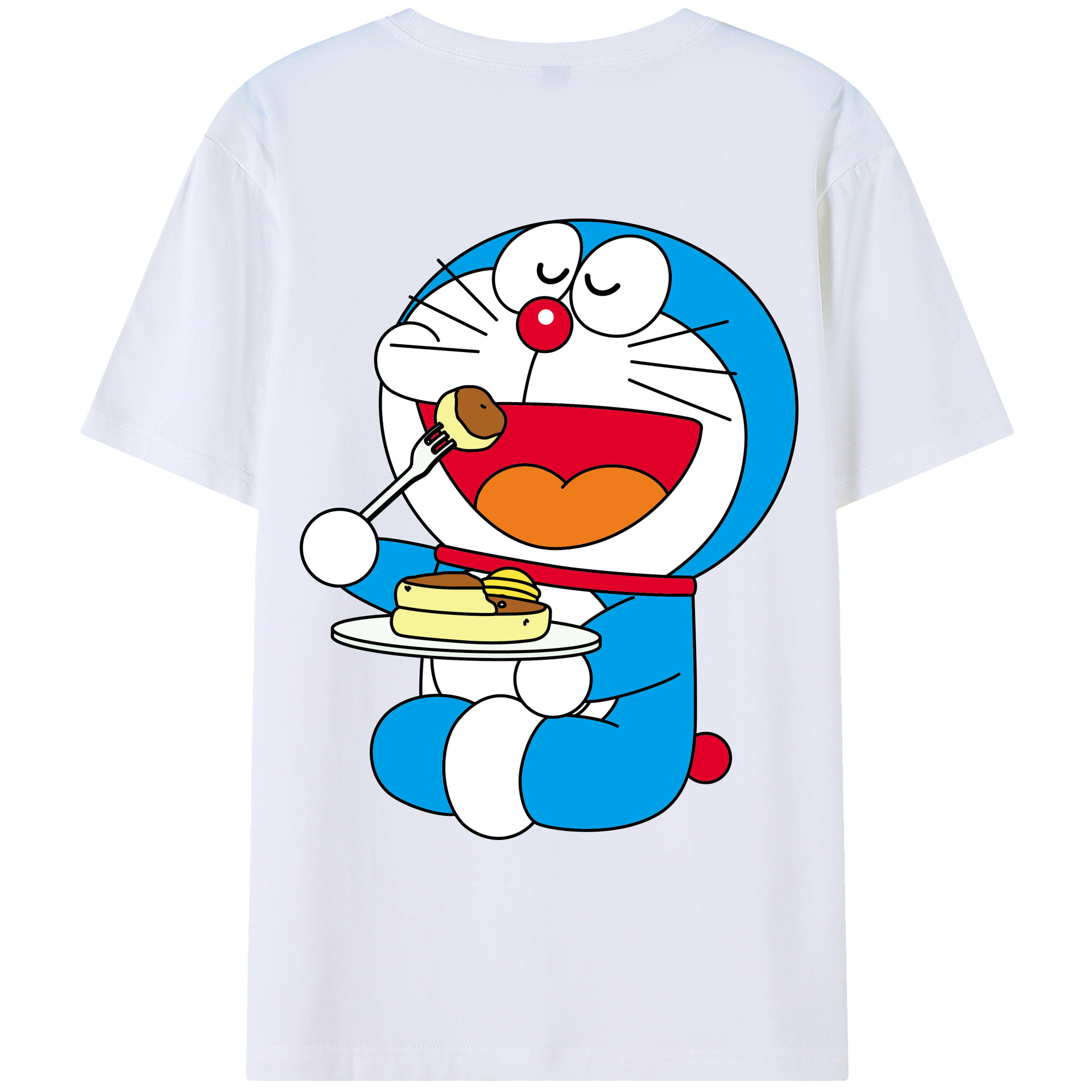 （画像用） ドラえもん Doraemon 綿100％ メンズ半袖Tシャツ（バックプリント） 通気性