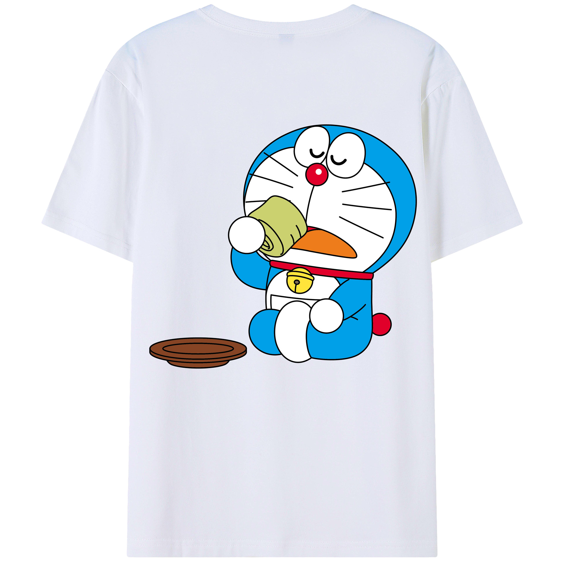 （画像用） ドラえもん Doraemon 綿100％ メンズ半袖Tシャツ（バックプリント） 通気性