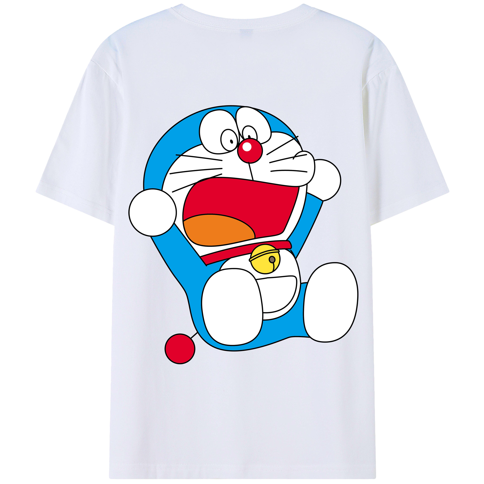 （画像用） ドラえもん Doraemon 綿100％ メンズ半袖Tシャツ（バックプリント） 通気性