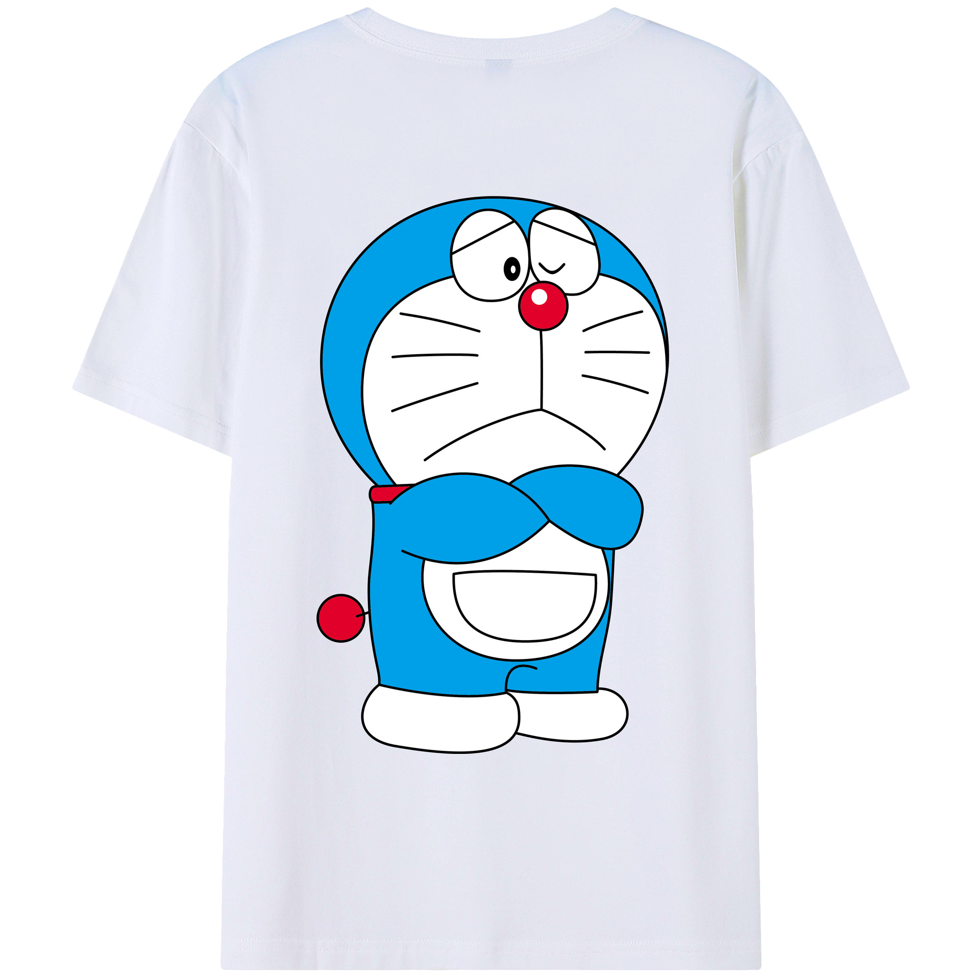 （画像用） ドラえもん Doraemon 綿100％ メンズ半袖Tシャツ（バックプリント） 通気性