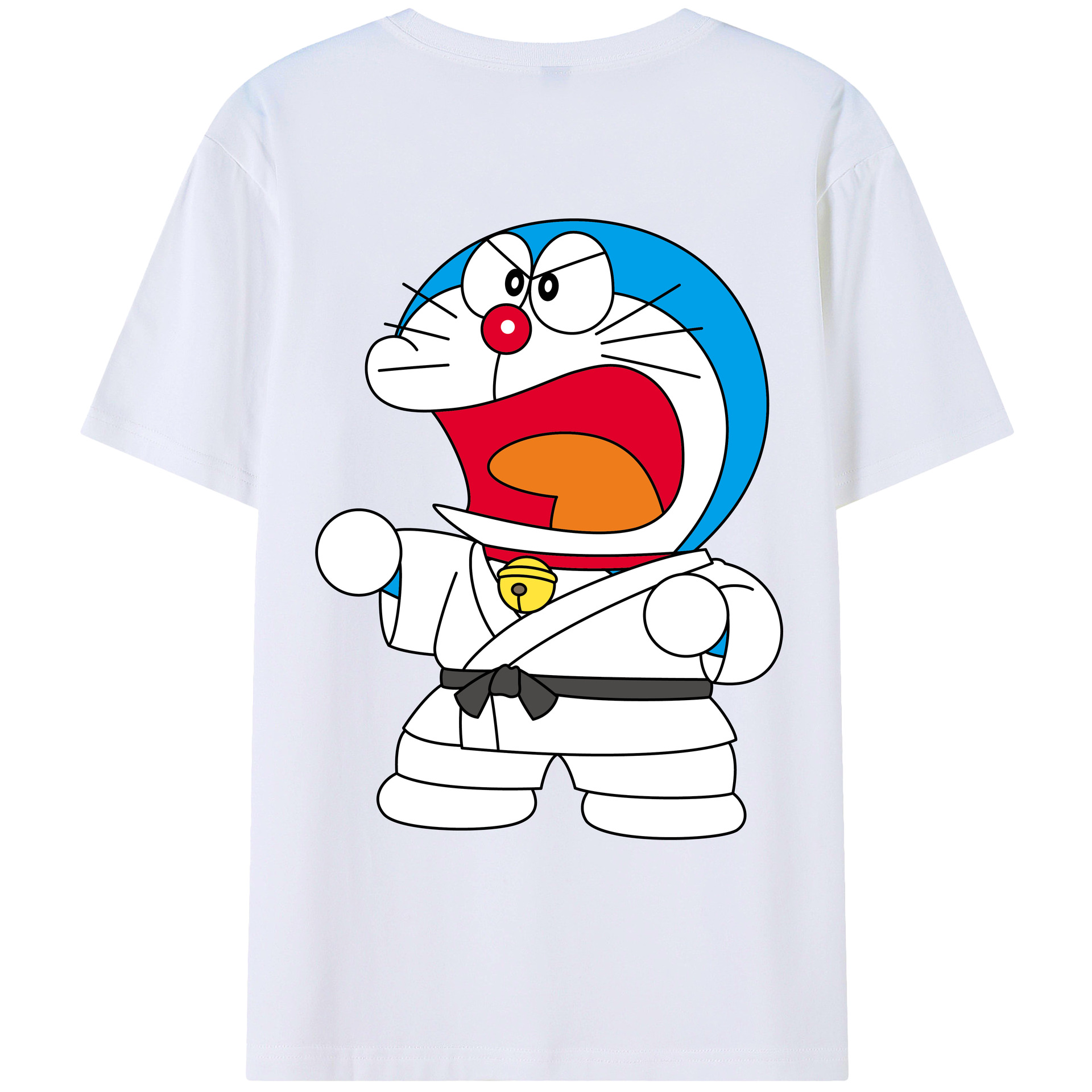 （画像用） ドラえもん Doraemon 綿100％ メンズ半袖Tシャツ（バックプリント） 通気性