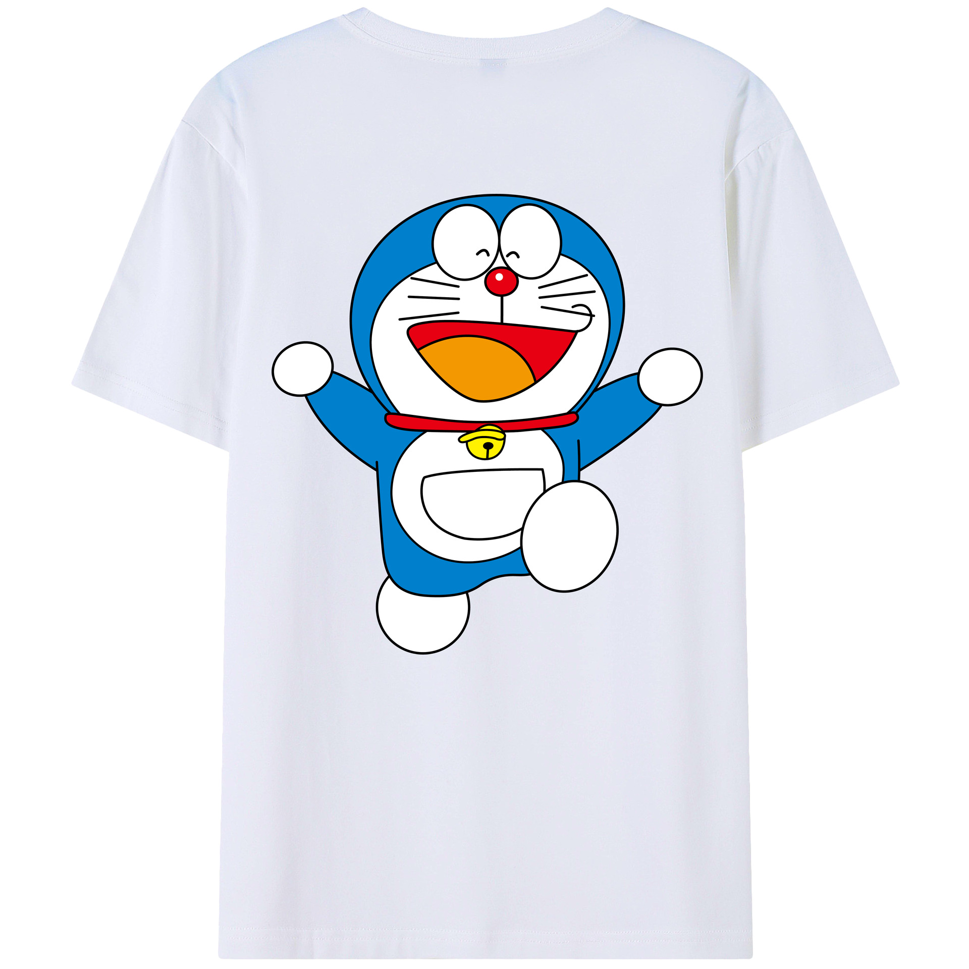 （画像用） ドラえもん Doraemon 綿100％ メンズ半袖Tシャツ（バックプリント） 通気性