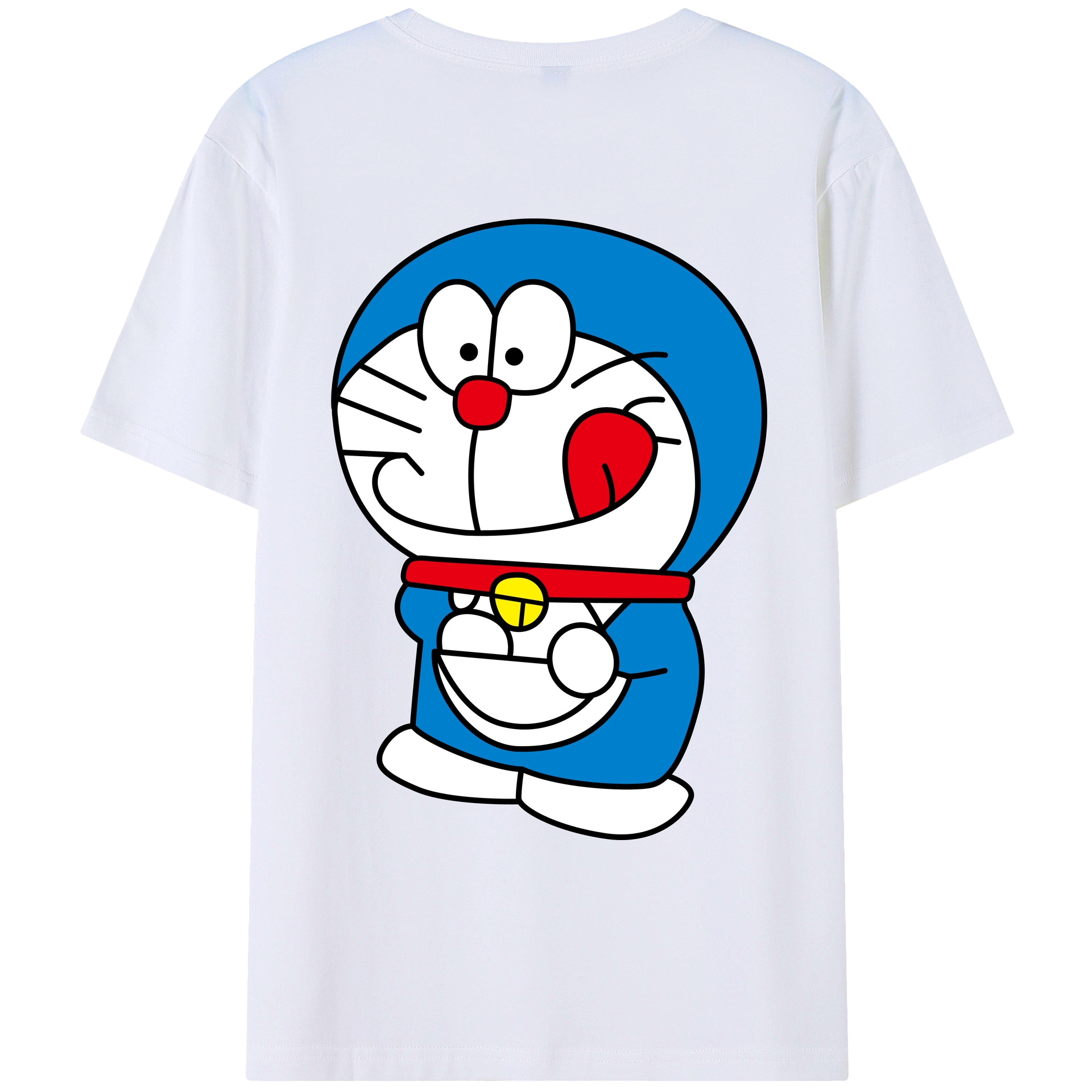 （画像用） ドラえもん Doraemon 綿100％ メンズ半袖Tシャツ（バックプリント） 通気性