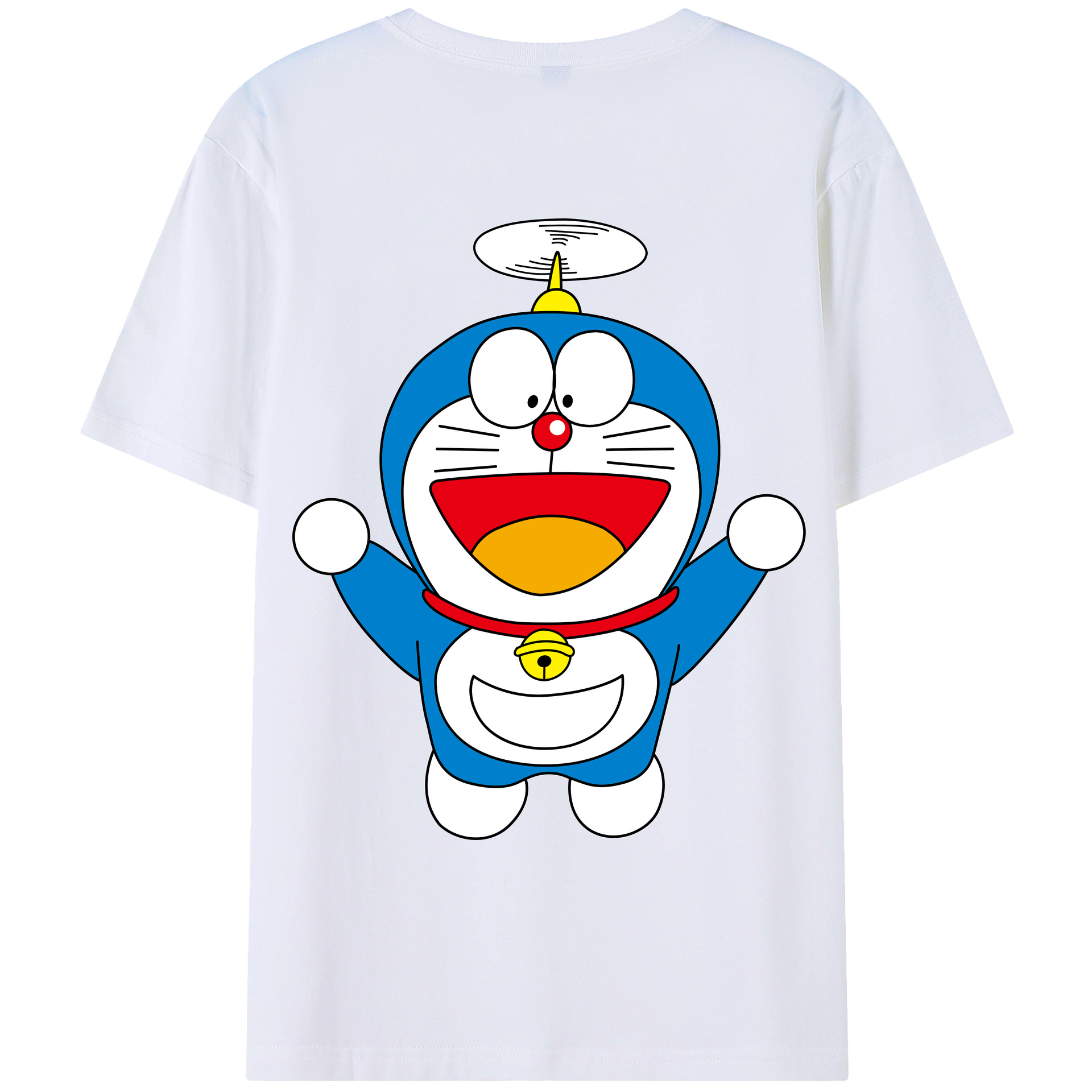 （画像用） ドラえもん Doraemon 綿100％ メンズ半袖Tシャツ（バックプリント） 通気性