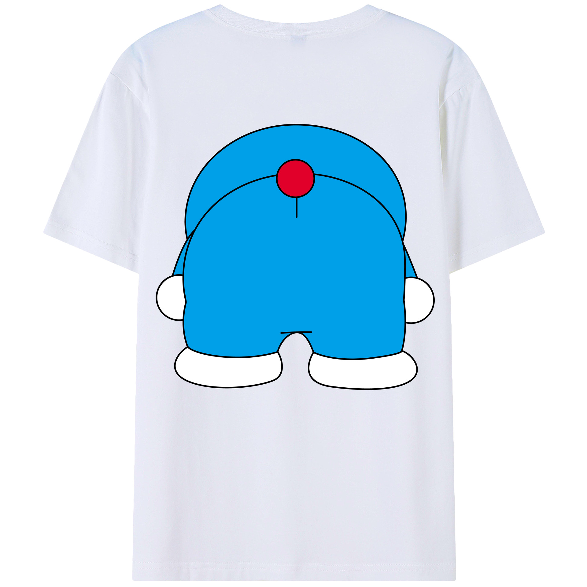 （画像用） ドラえもん Doraemon 綿100％ メンズ半袖Tシャツ（バックプリント） 通気性