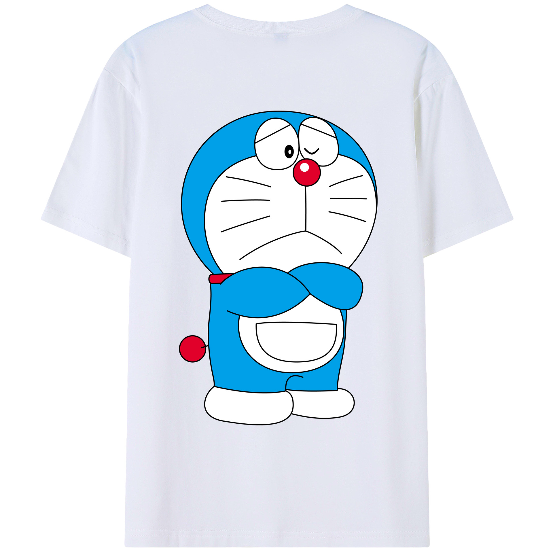 （画像用） ドラえもん Doraemon 綿100％ メンズ半袖Tシャツ（バックプリント） 通気性