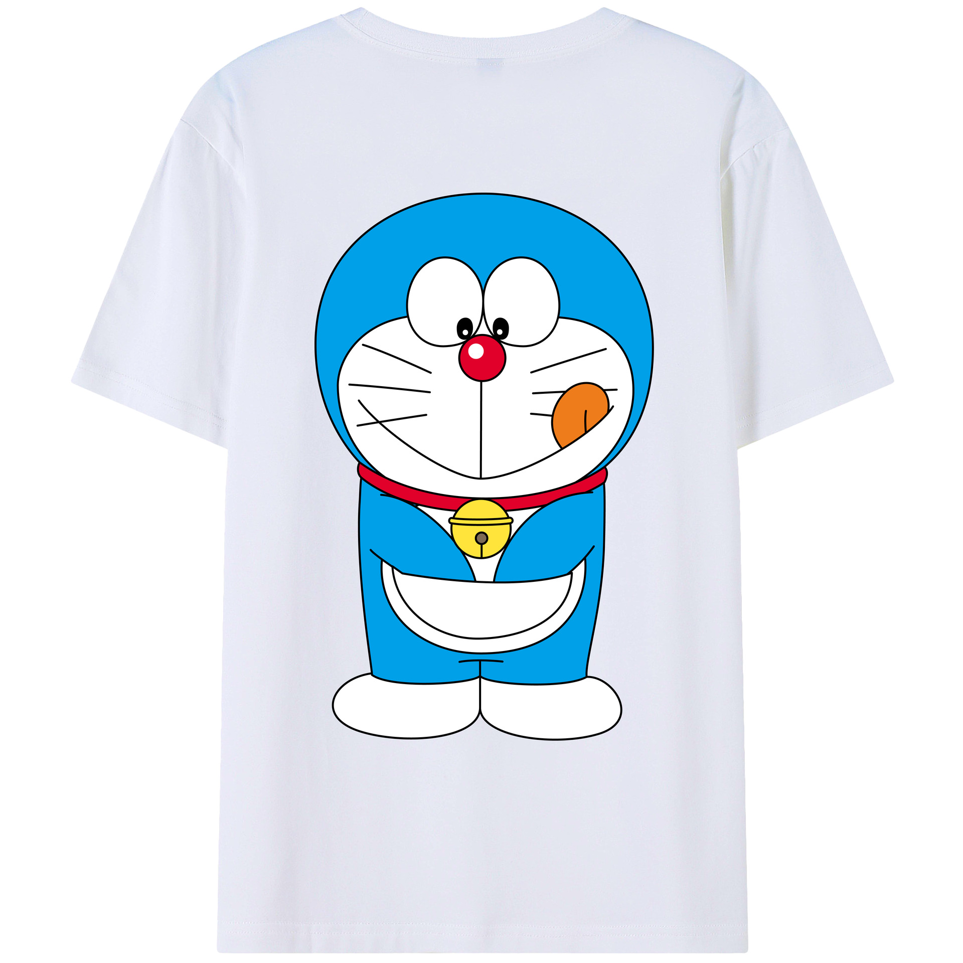 （画像用） ドラえもん Doraemon 綿100％ メンズ半袖Tシャツ（バックプリント） 通気性