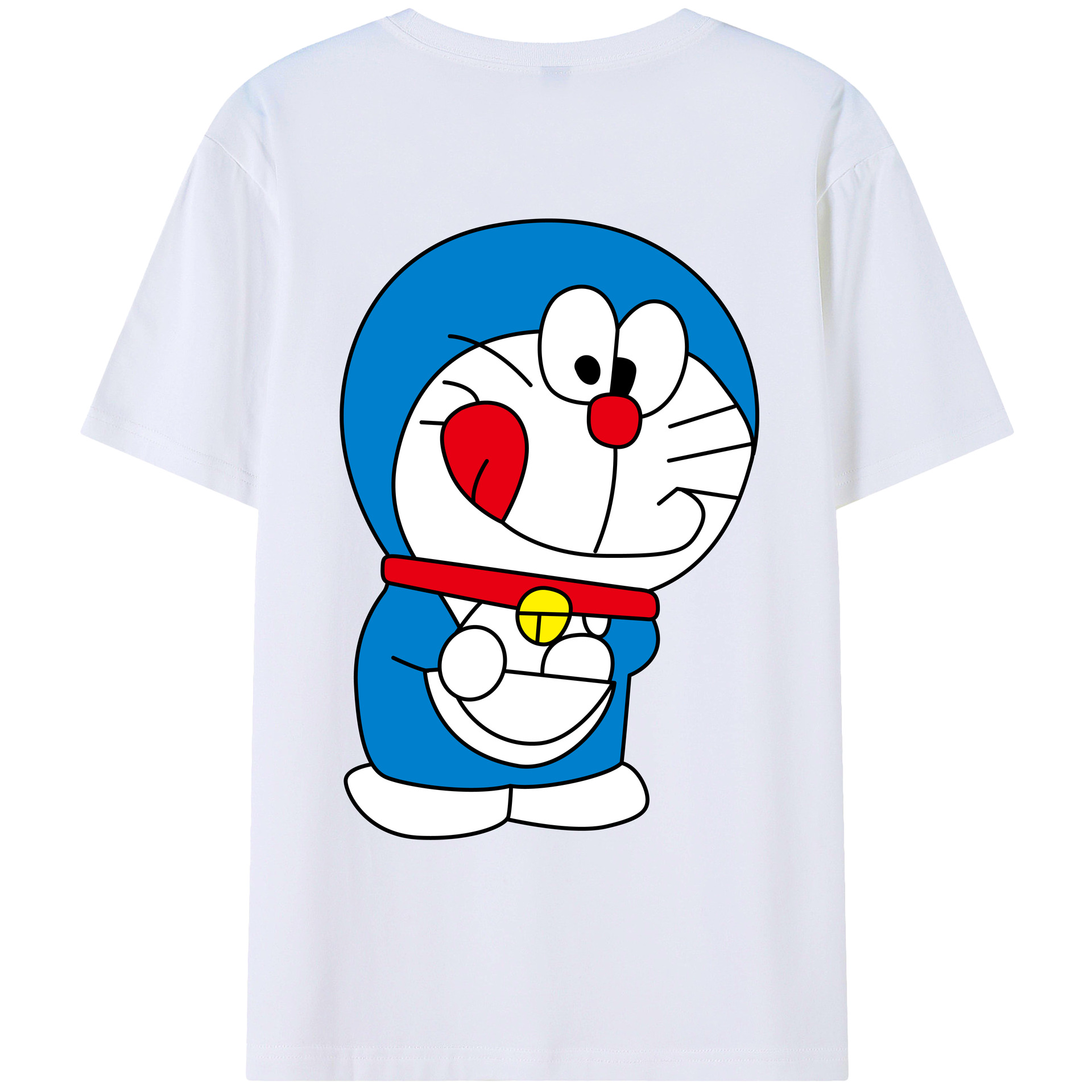 （画像用） ドラえもん Doraemon 綿100％ メンズ半袖Tシャツ（バックプリント） 通気性