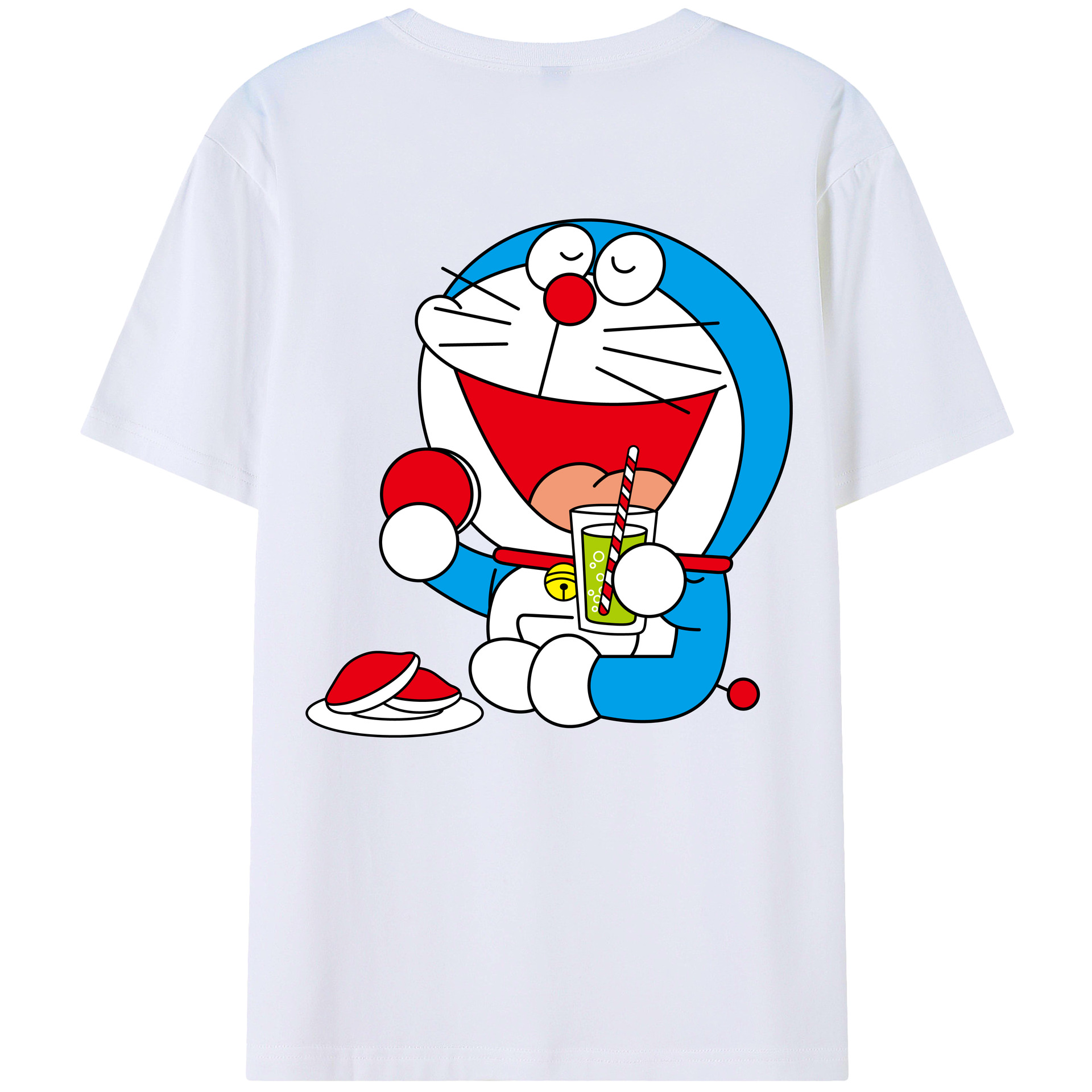 （画像用） ドラえもん Doraemon 綿100％ メンズ半袖Tシャツ（バックプリント） 通気性