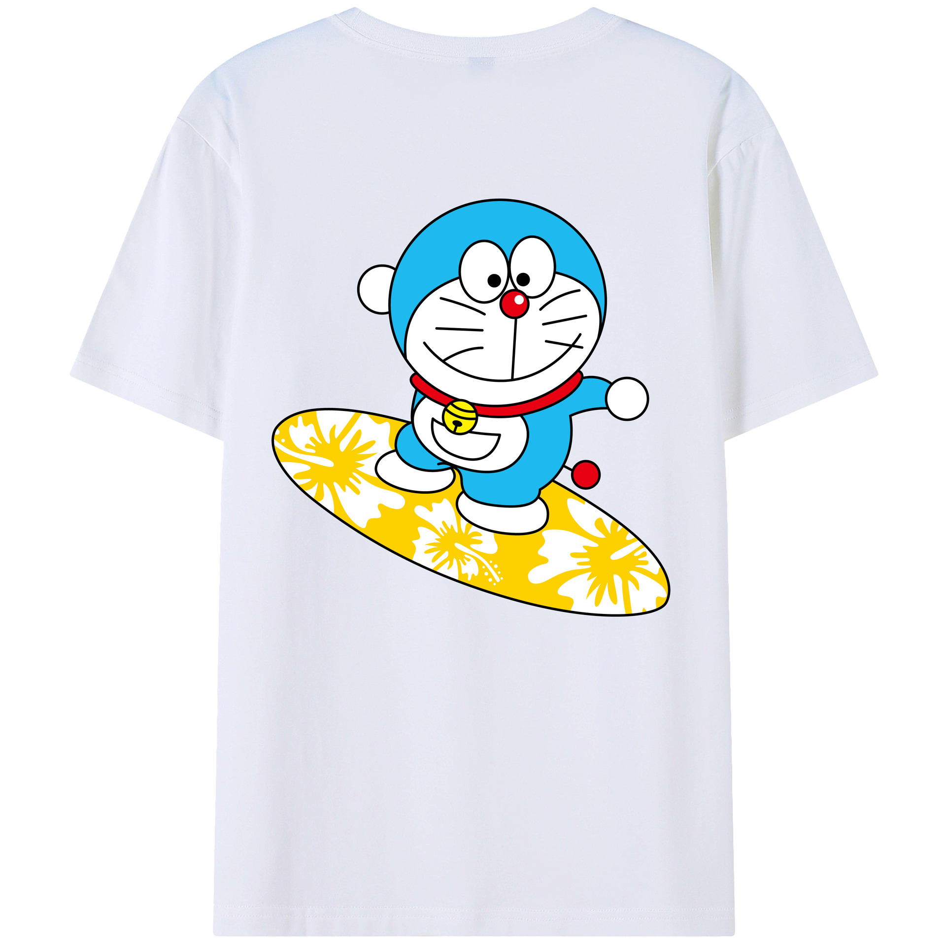 （画像用） ドラえもん Doraemon 綿100％ メンズ半袖Tシャツ（バックプリント） 通気性