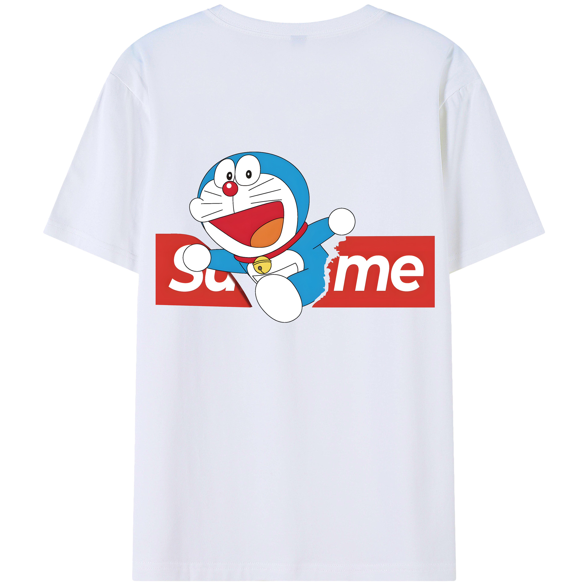 （画像用） ドラえもん Doraemon 綿100％ メンズ半袖Tシャツ（バックプリント） 通気性