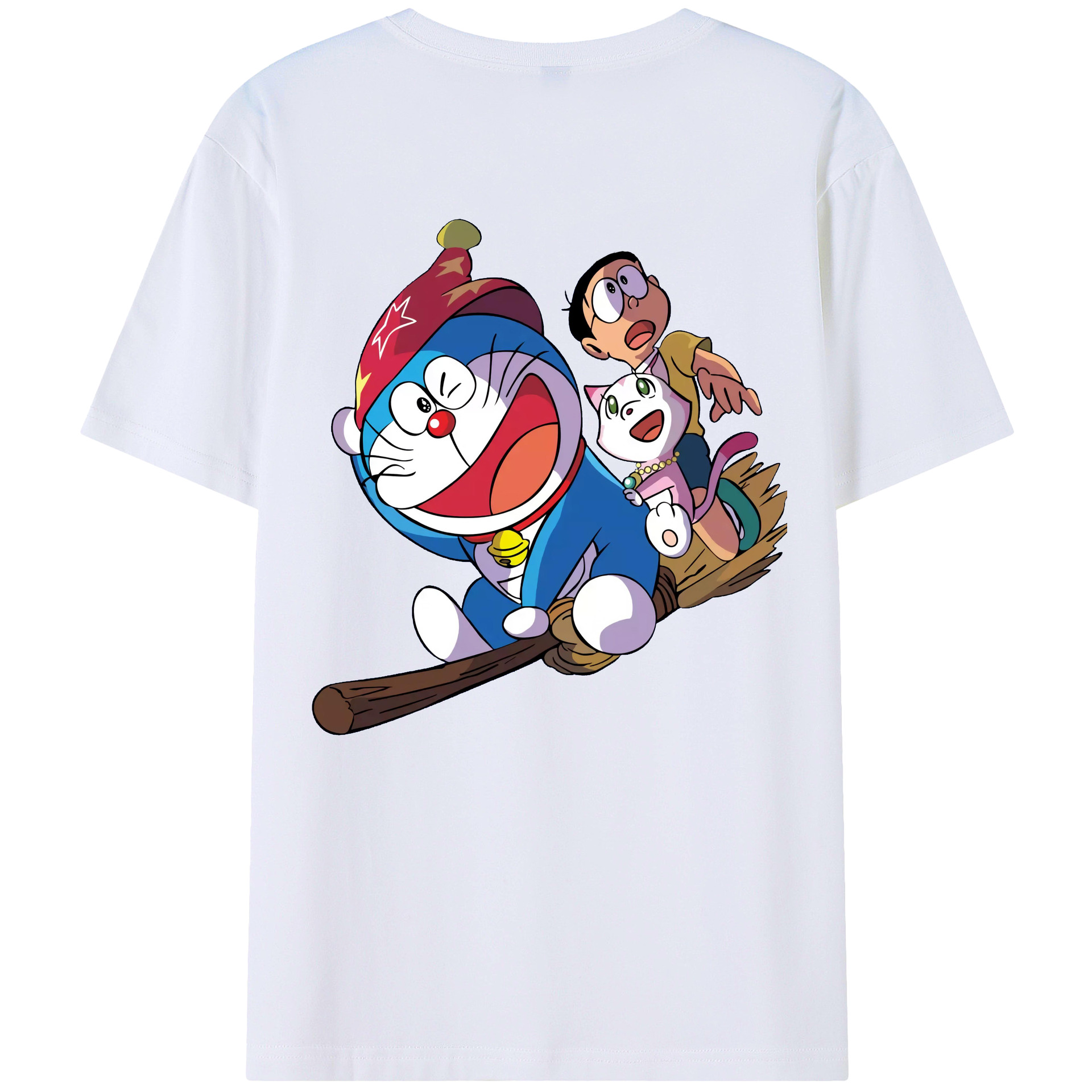 （画像用） ドラえもん Doraemon 綿100％ メンズ半袖Tシャツ（バックプリント） 通気性
