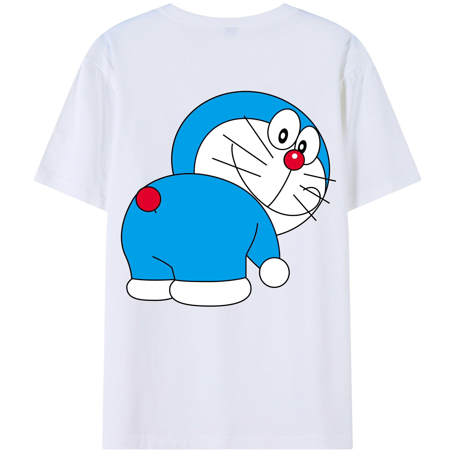 （画像用） ドラえもん Doraemon 綿100％ メンズ半袖Tシャツ（バックプリント） 通気性