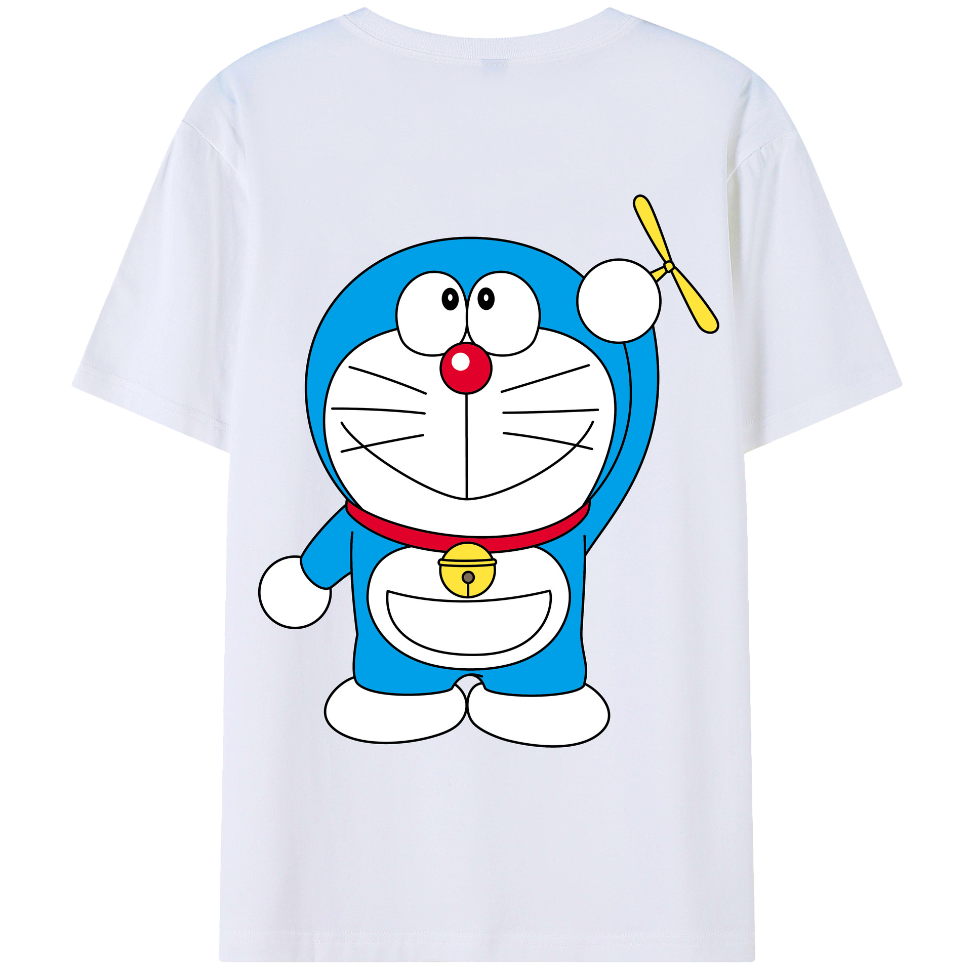 （画像用） ドラえもん Doraemon 綿100％ メンズ半袖Tシャツ（バックプリント） 通気性