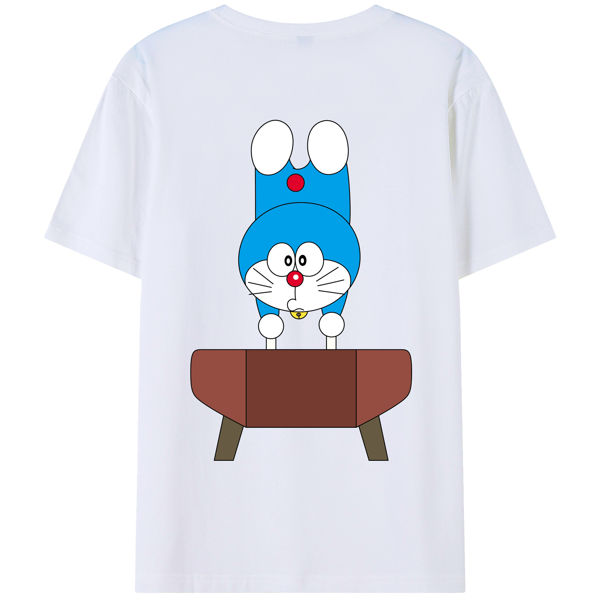 （画像用） ドラえもん Doraemon 綿100％ メンズ半袖Tシャツ（バックプリント） 通気性