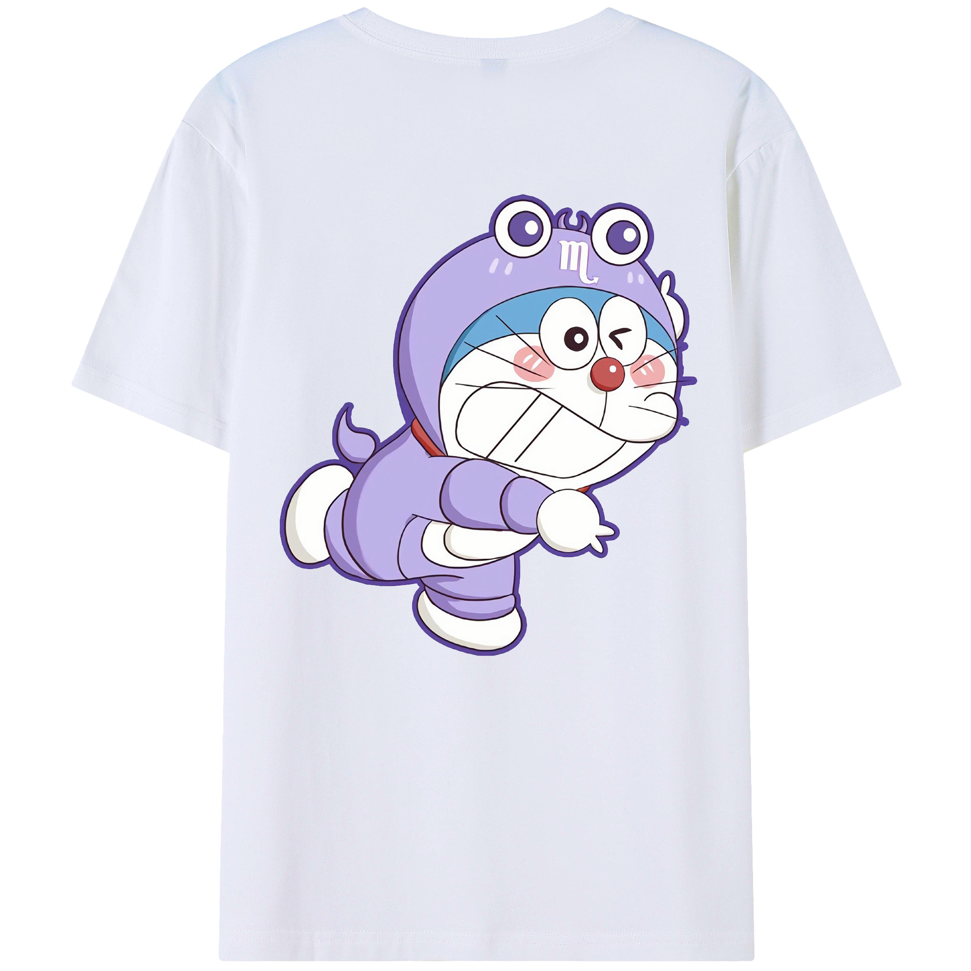 （画像用） ドラえもん Doraemon 綿100％ メンズ半袖Tシャツ（バックプリント） 通気性
