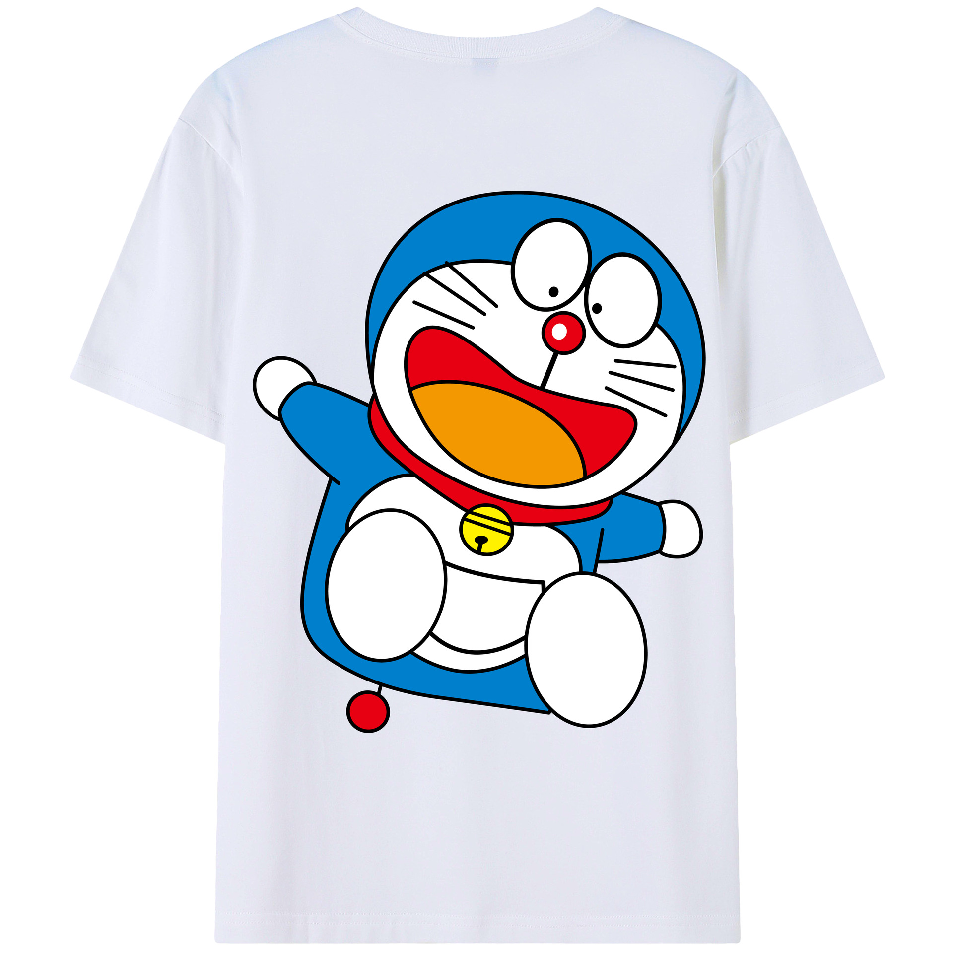 （画像用） ドラえもん Doraemon 綿100％ メンズ半袖Tシャツ（バックプリント） 通気性