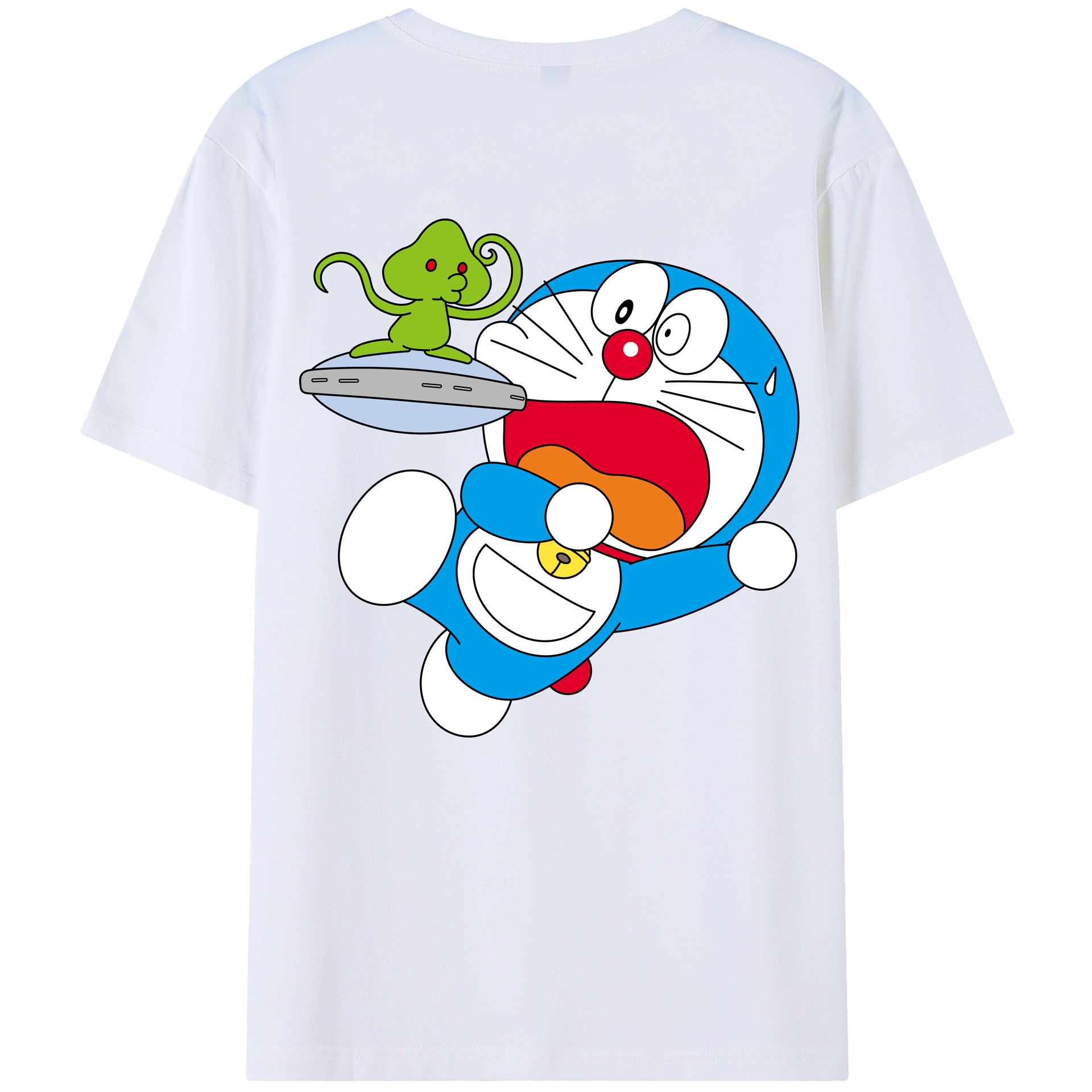 （画像用） ドラえもん Doraemon 綿100％ メンズ半袖Tシャツ（バックプリント） 通気性