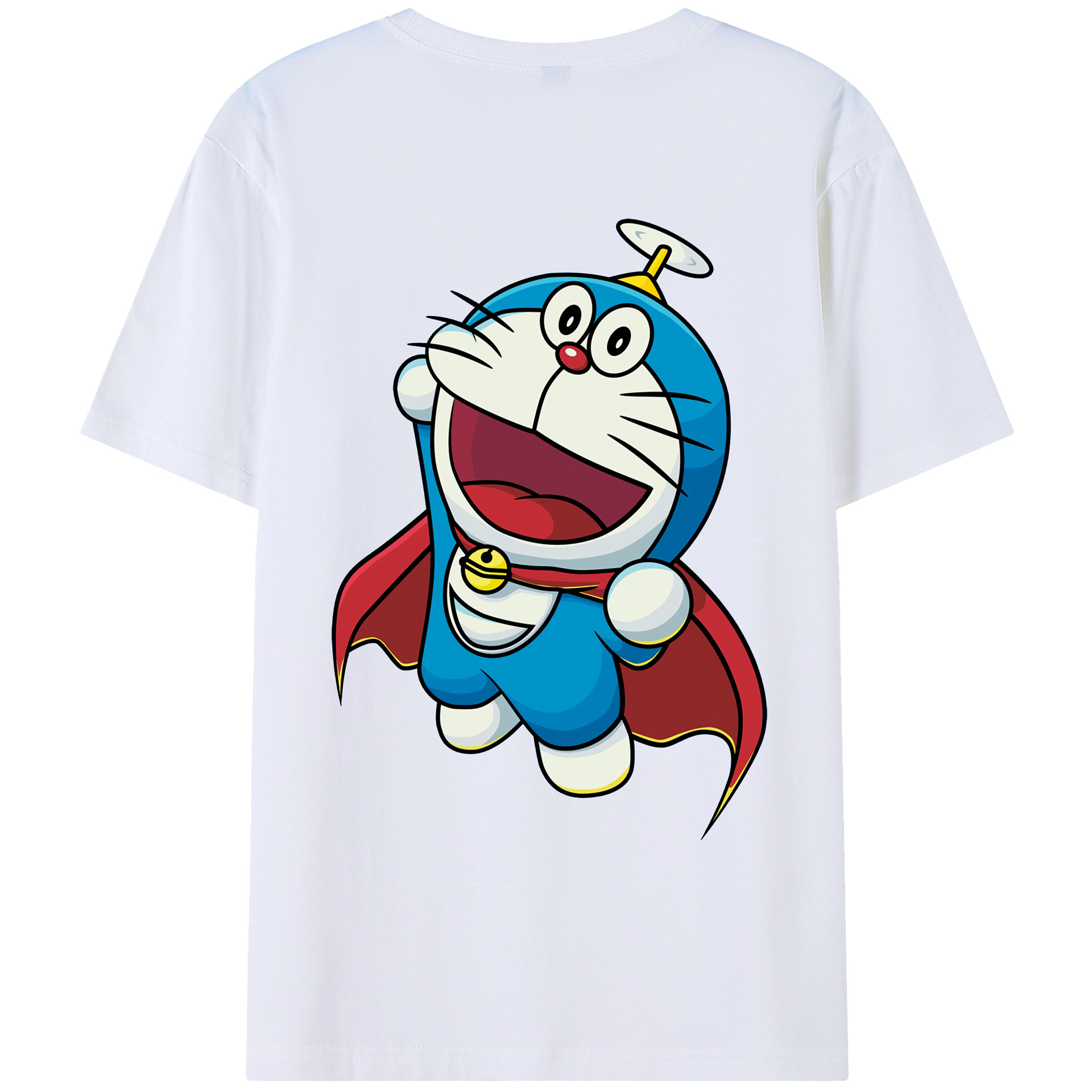 （画像用） ドラえもん Doraemon 綿100％ メンズ半袖Tシャツ（バックプリント） 通気性