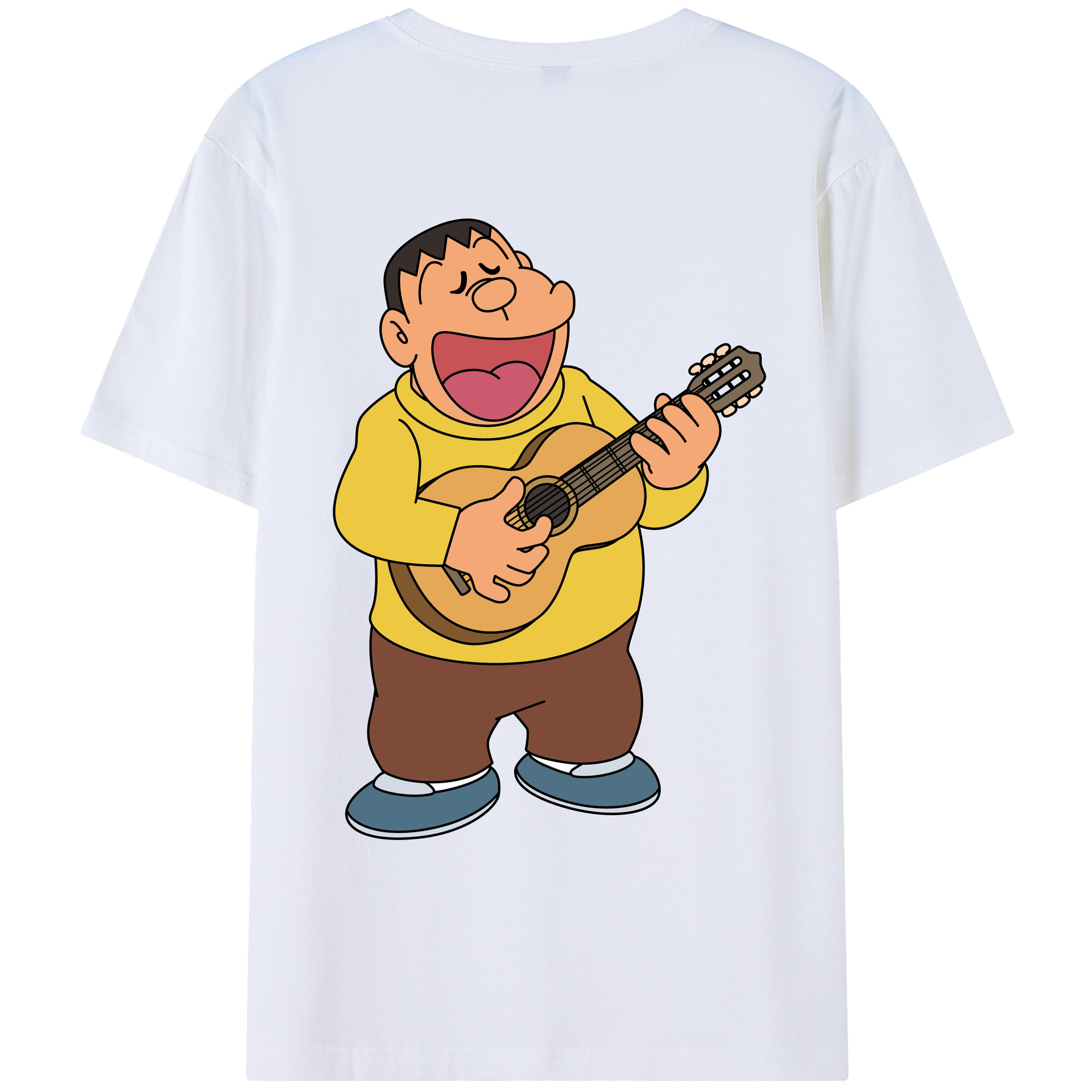 （画像用） ドラえもん 剛田武 Doraemon Gouta Takeshi 綿100％ メンズ半袖Tシャツ（バックプリント） 通気性