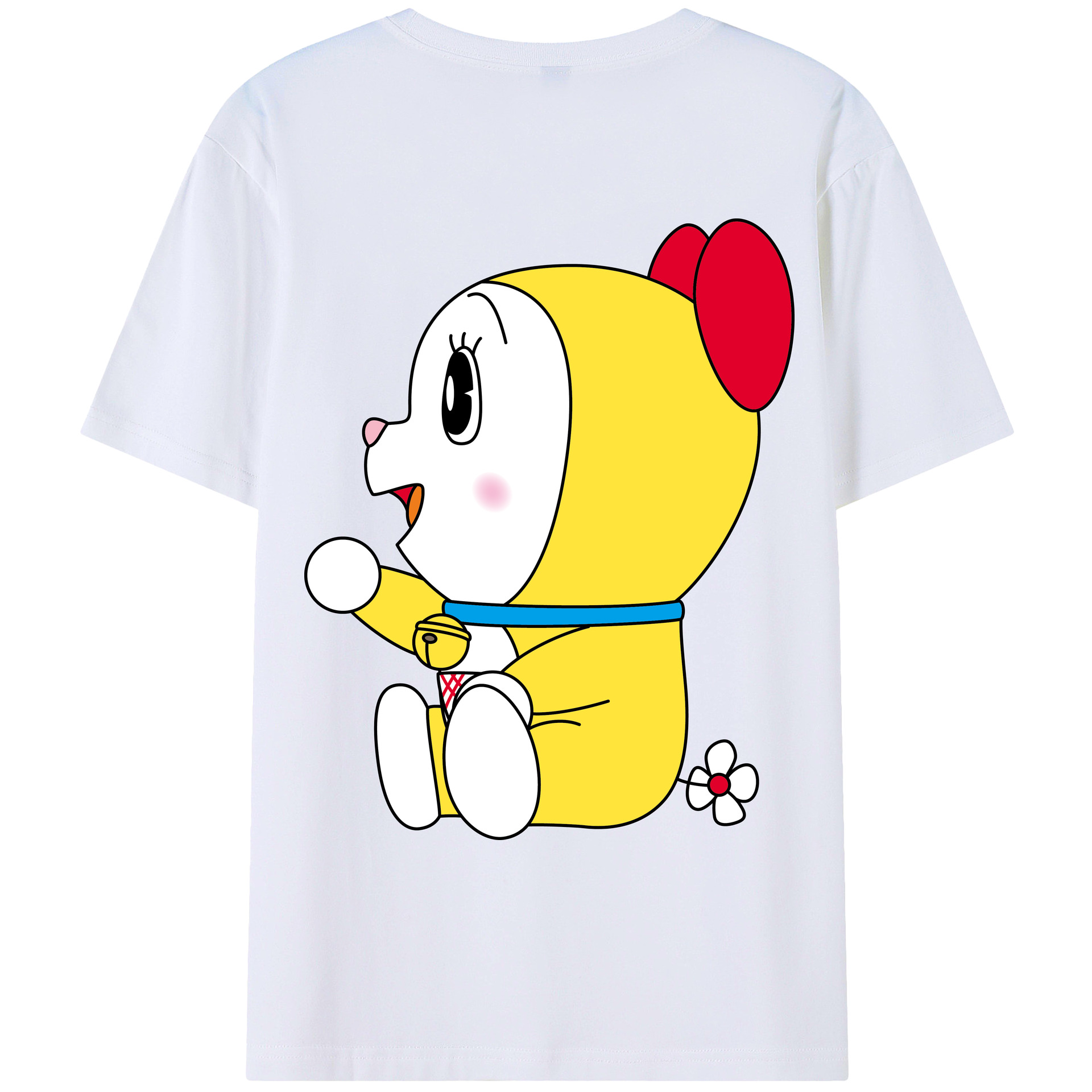 （画像用） ドラえもん ドラミ Doraemon Dorami 綿100％ メンズ半袖Tシャツ（バックプリント） 通気性