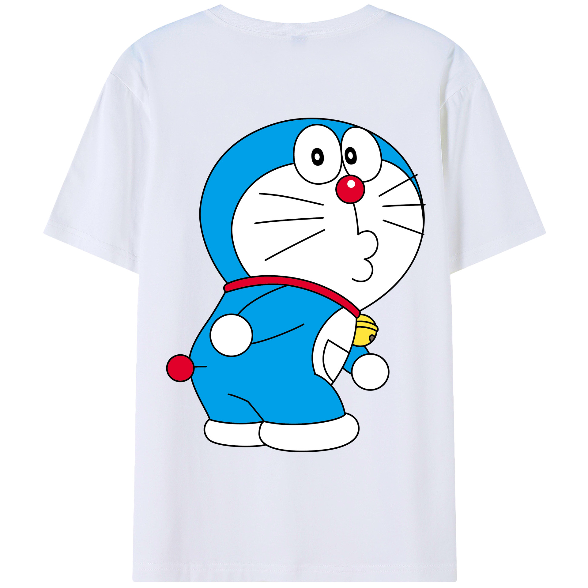 （画像用） ドラえもん Doraemon 綿100％ メンズ半袖Tシャツ（バックプリント） 通気性