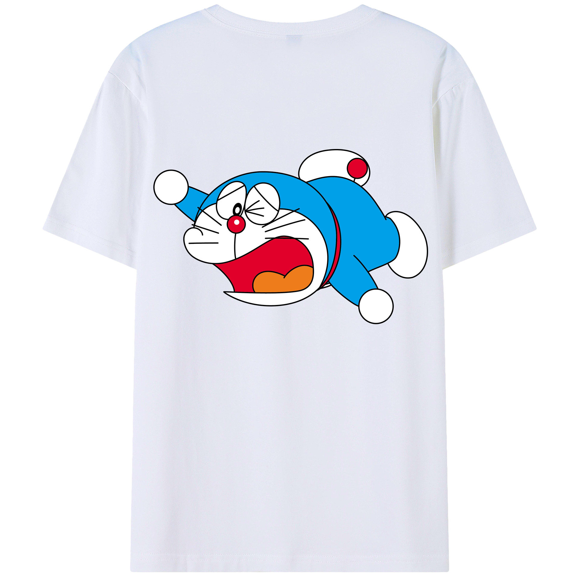 （画像用） ドラえもん Doraemon 綿100％ メンズ半袖Tシャツ（バックプリント） 通気性