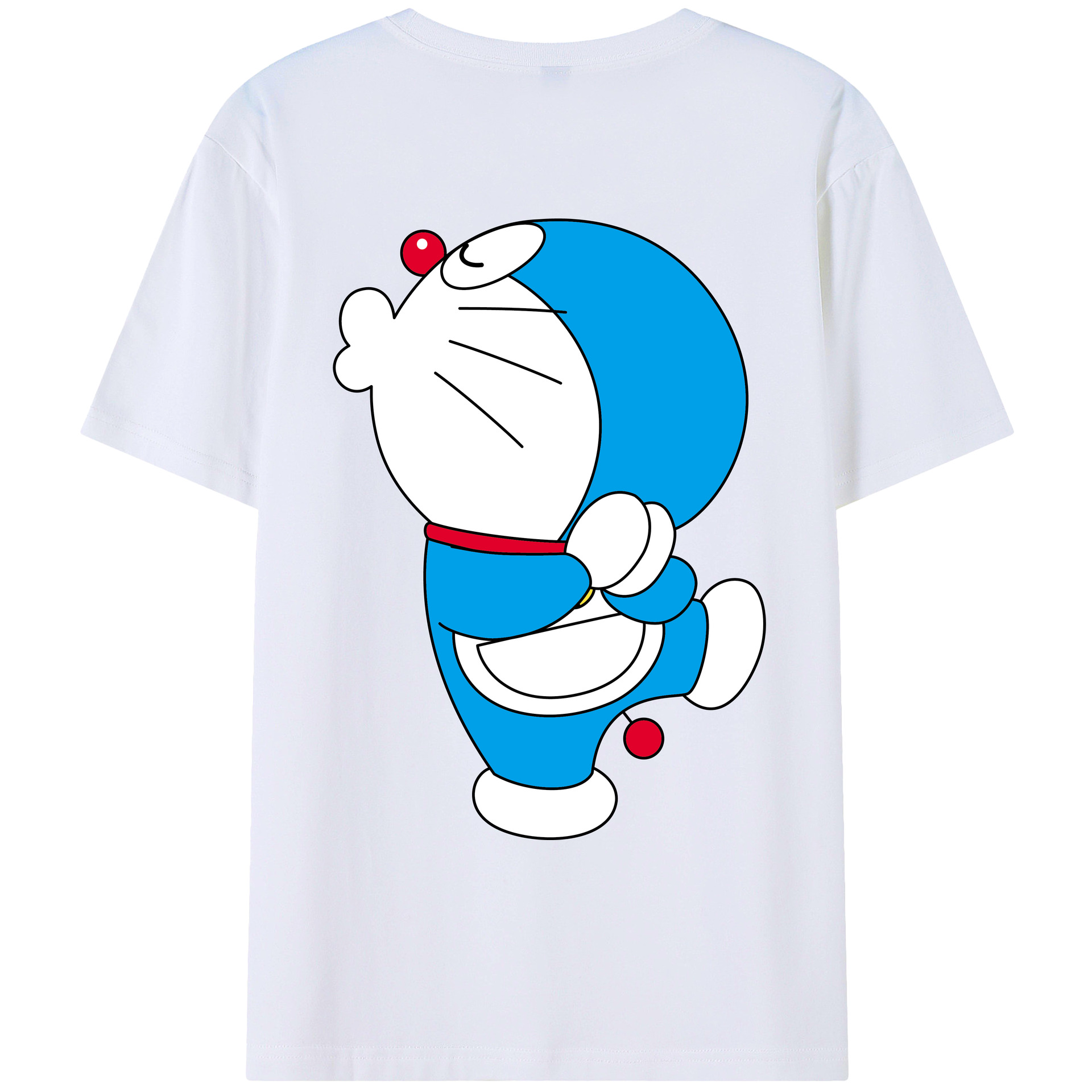（画像用） ドラえもん Doraemon 綿100％ メンズ半袖Tシャツ（バックプリント） 通気性