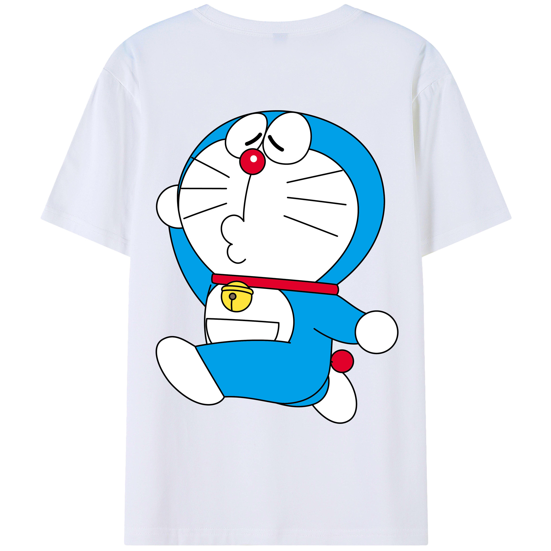 （画像用） ドラえもん Doraemon 綿100％ メンズ半袖Tシャツ（バックプリント） 通気性